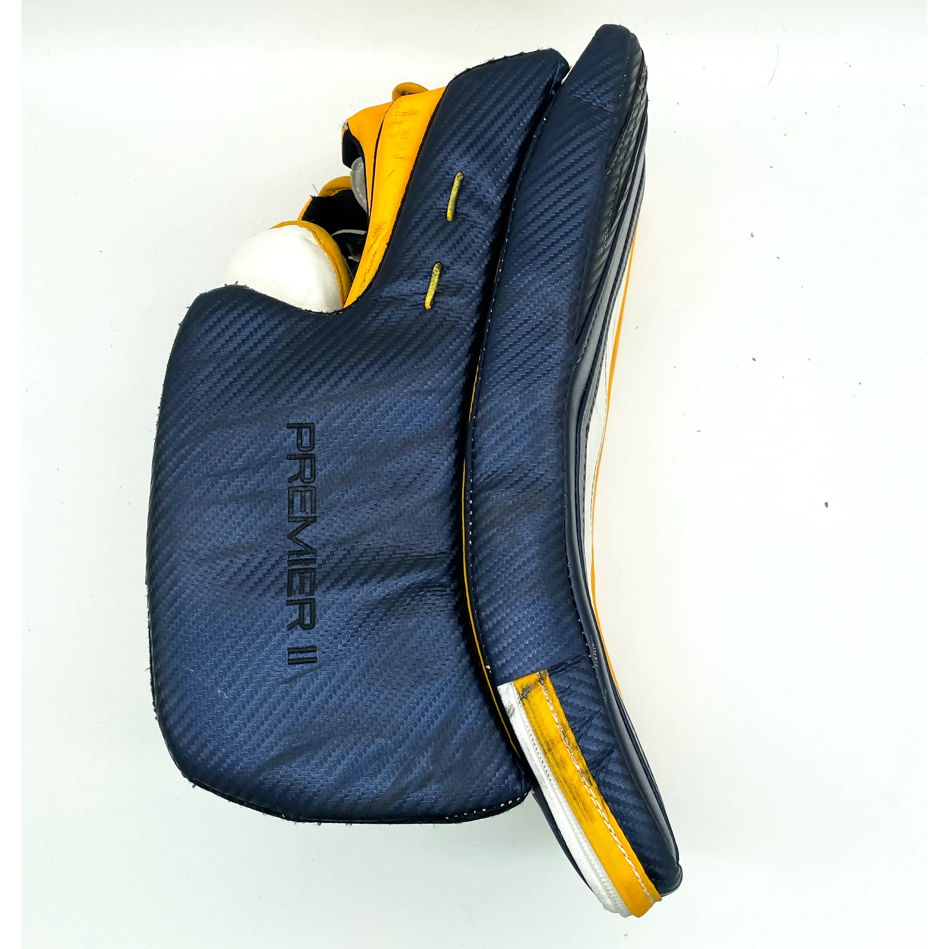 CCM Premier II - Used Goalie Blocker (Navy/Yellow/White) - Image 2