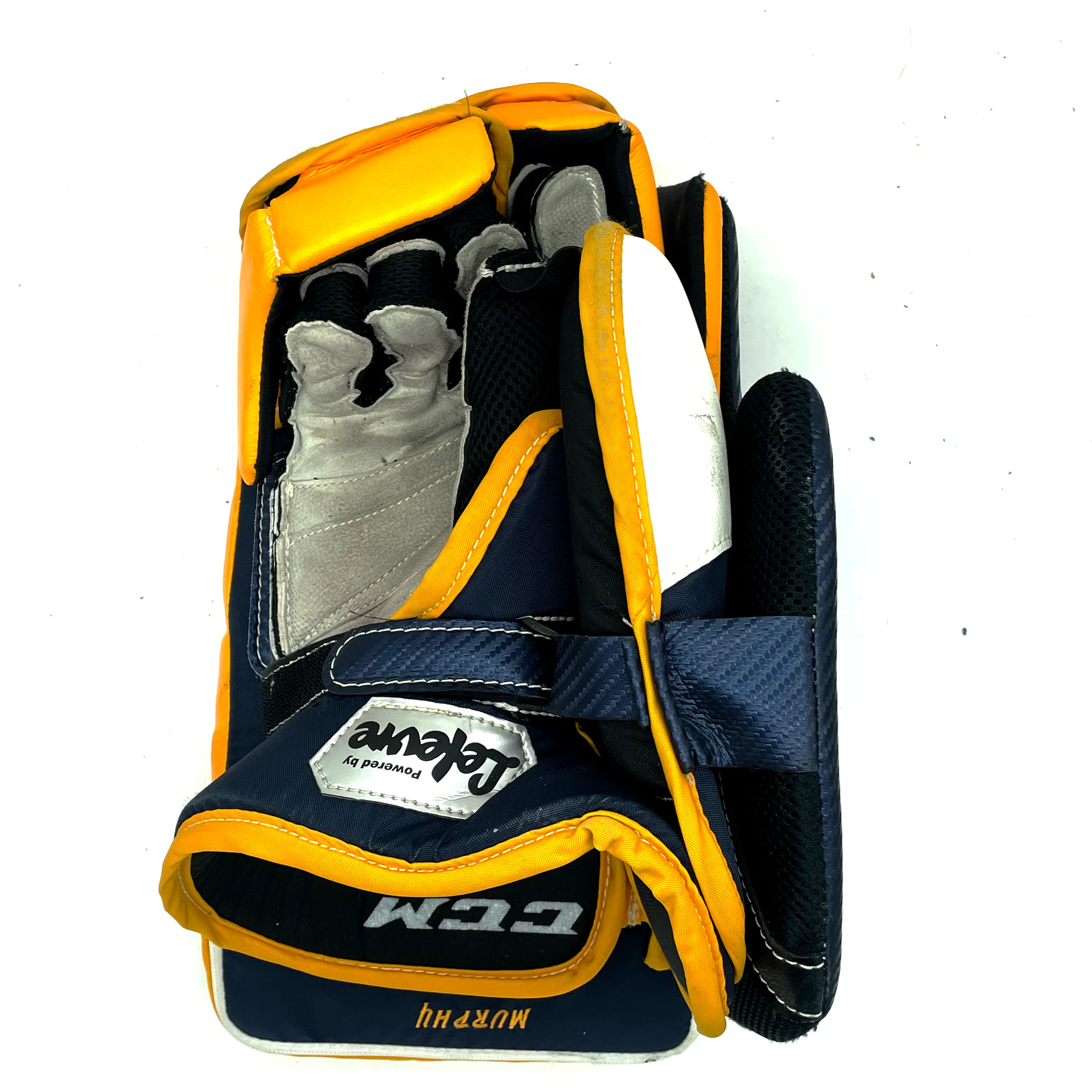 CCM Premier II - Used Goalie Blocker (Navy/Yellow/White) - Image 3