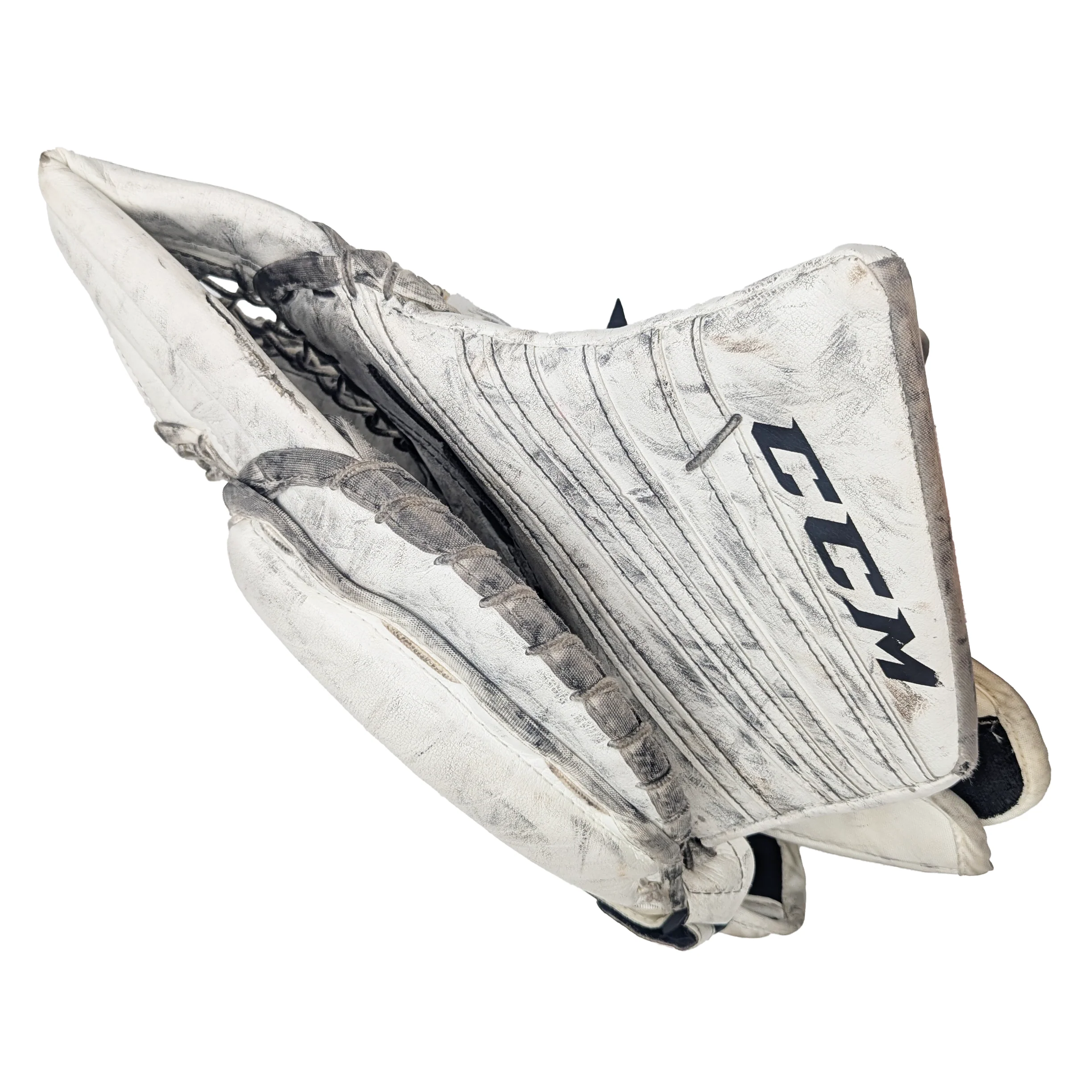 CCM Premier - Used  Full-Right Pro Stock Goalie Glove (White) - Image 2