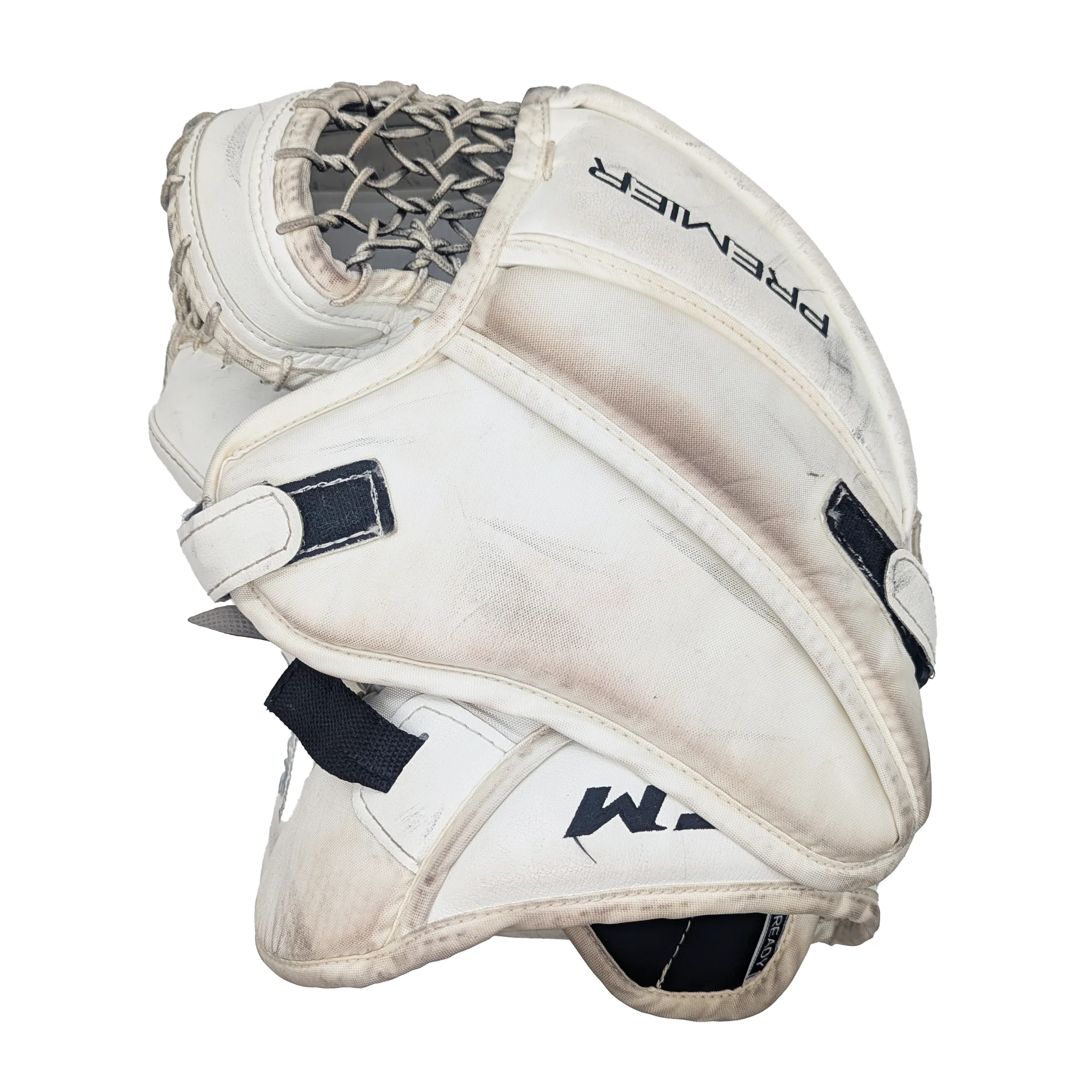CCM Premier - Used  Full-Right Pro Stock Goalie Glove (White) - Image 3