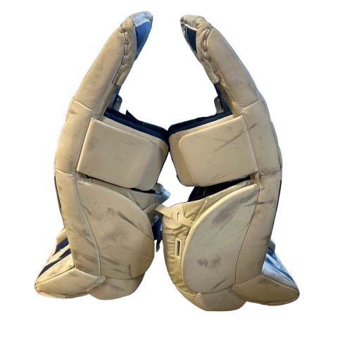 CCM Revolution 595 - Used Goalie Pads (White/Blue) - Image 2