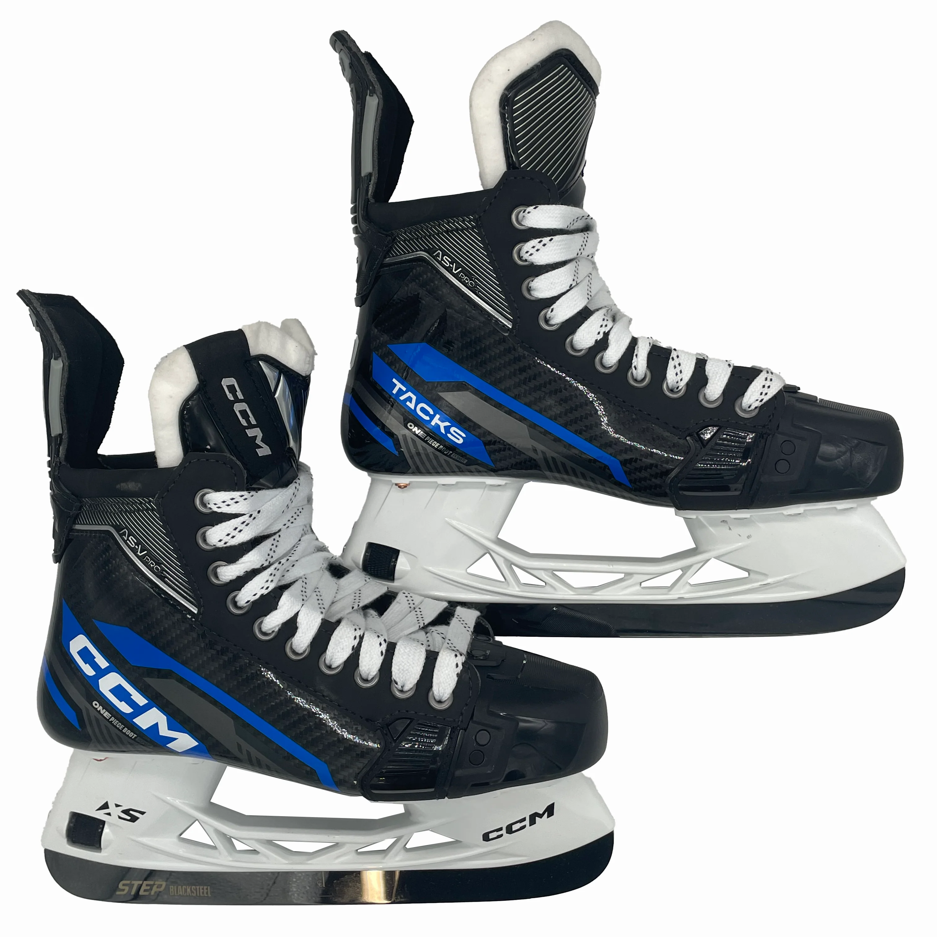 CCM Tacks AS-V Pro - NCAA Pro Stock Hockey Skates - Size 7.5 (Black/Blue) - Image 4