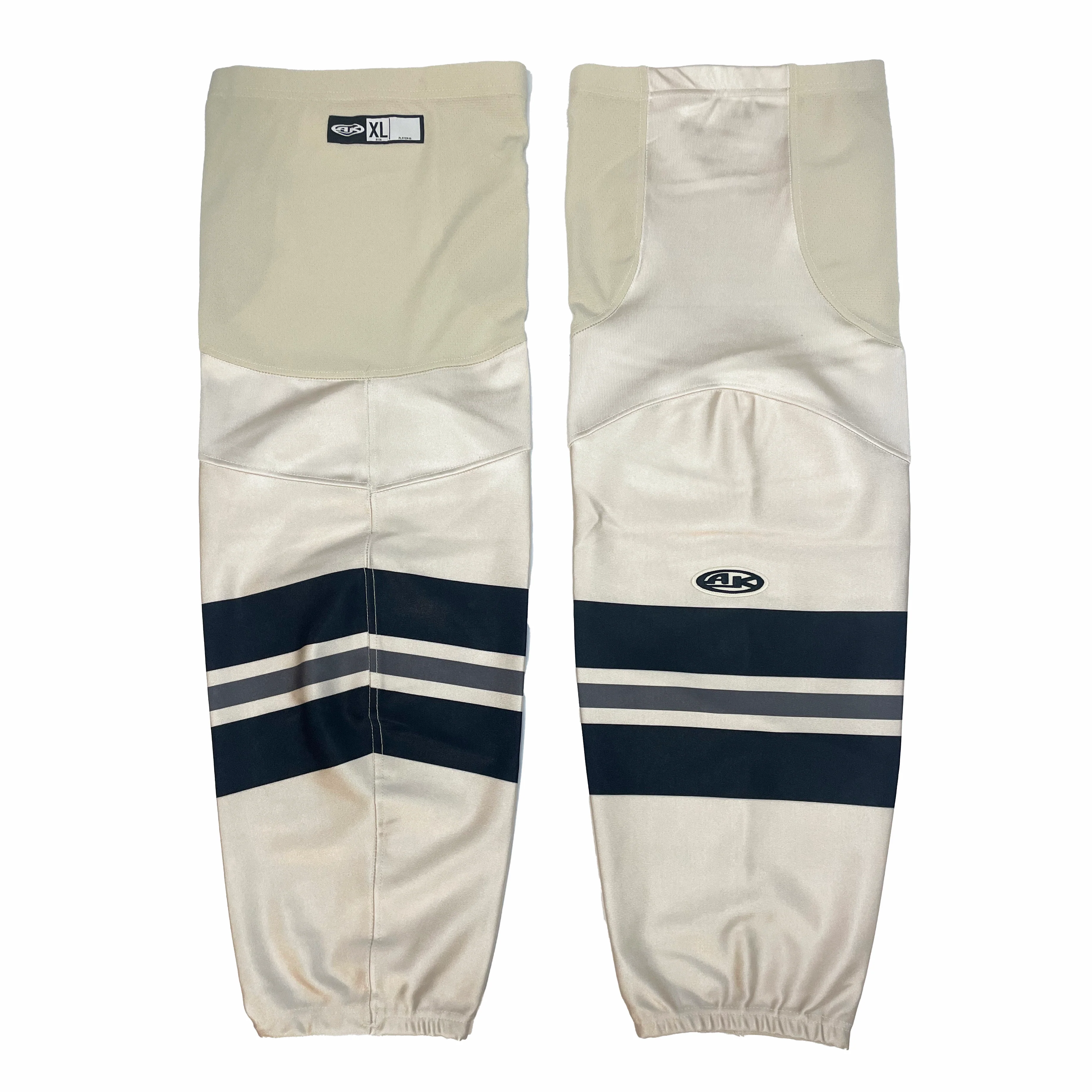 ECHL - New AK Hockey Socks (Cream/Grey/Black)