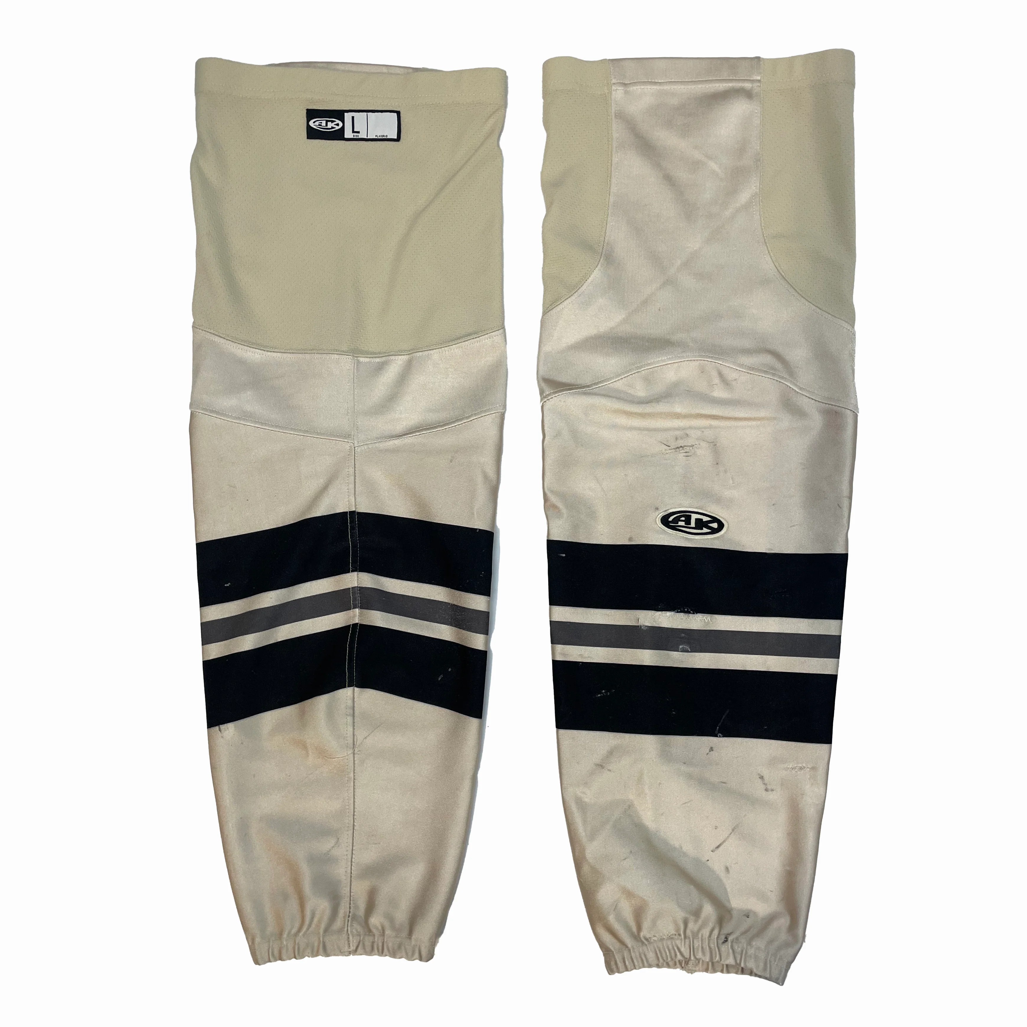 ECHL - Used AK Hockey Socks (Cream/Grey/Black)