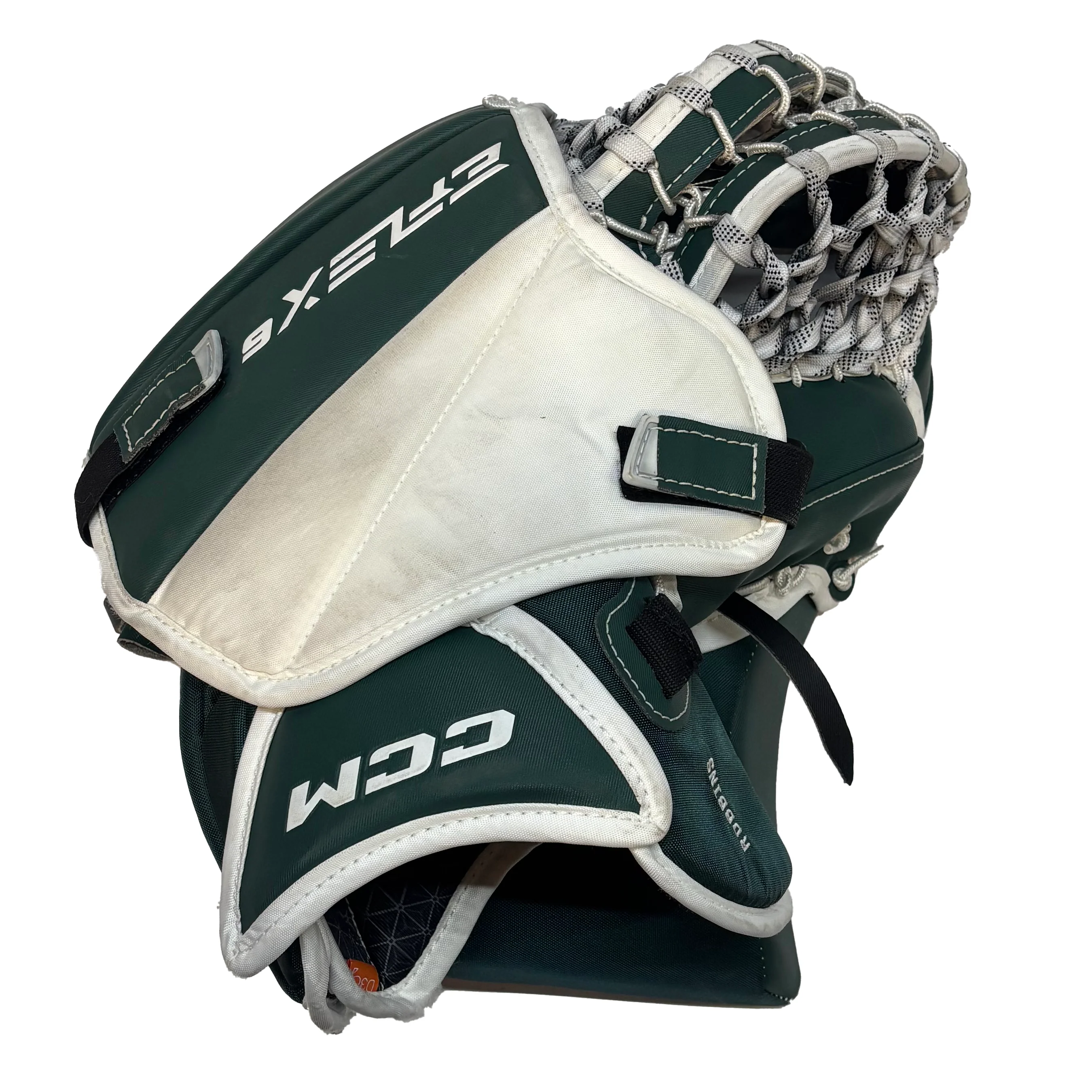 CCM Extreme Flex 6 - Used Pro Stock Goalie Full Set (White/Green) - Image 7