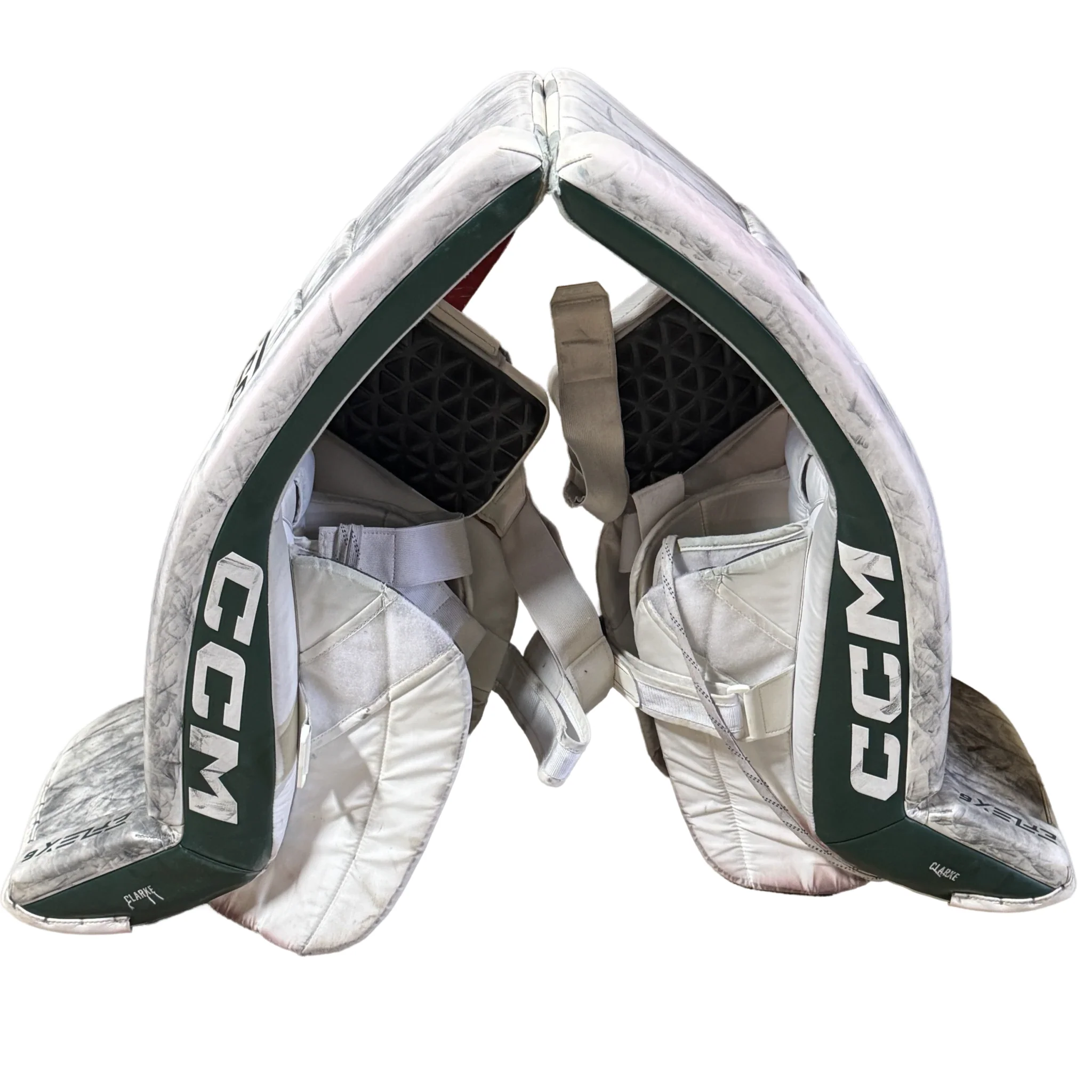 Extreme Flex 6 - Used Pro Stock Goalie Pads (White/Green) #1 - Image 3
