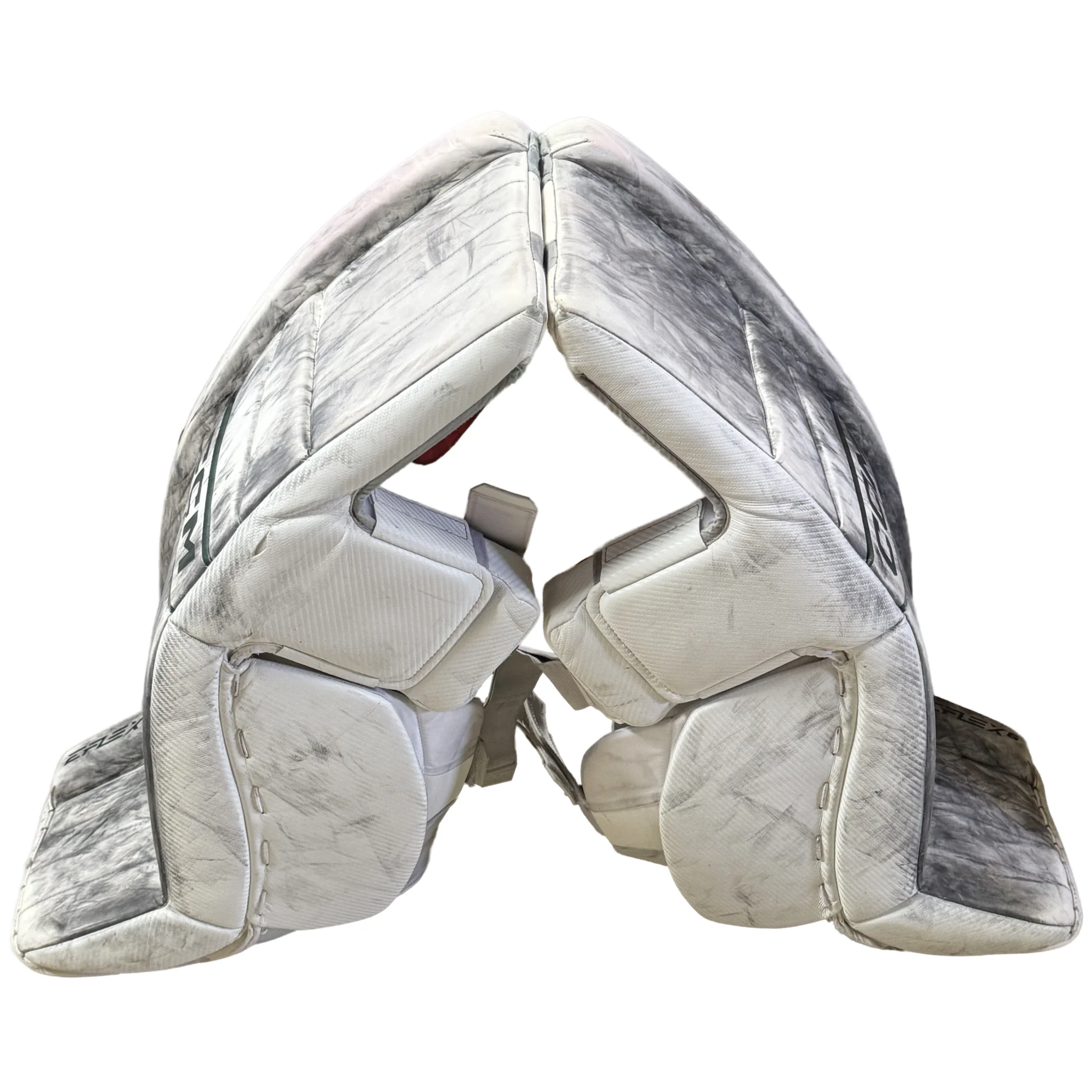 Extreme Flex 6 - Used Pro Stock Goalie Pads (White/Green) #1 - Image 4