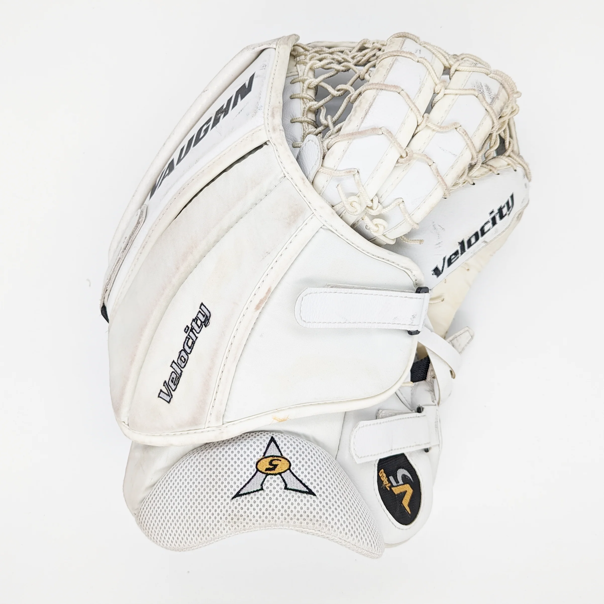 Vaughn 7460 Velocity V5 - Used Regular Pro Stock Goalie Glove (White) - Image 2