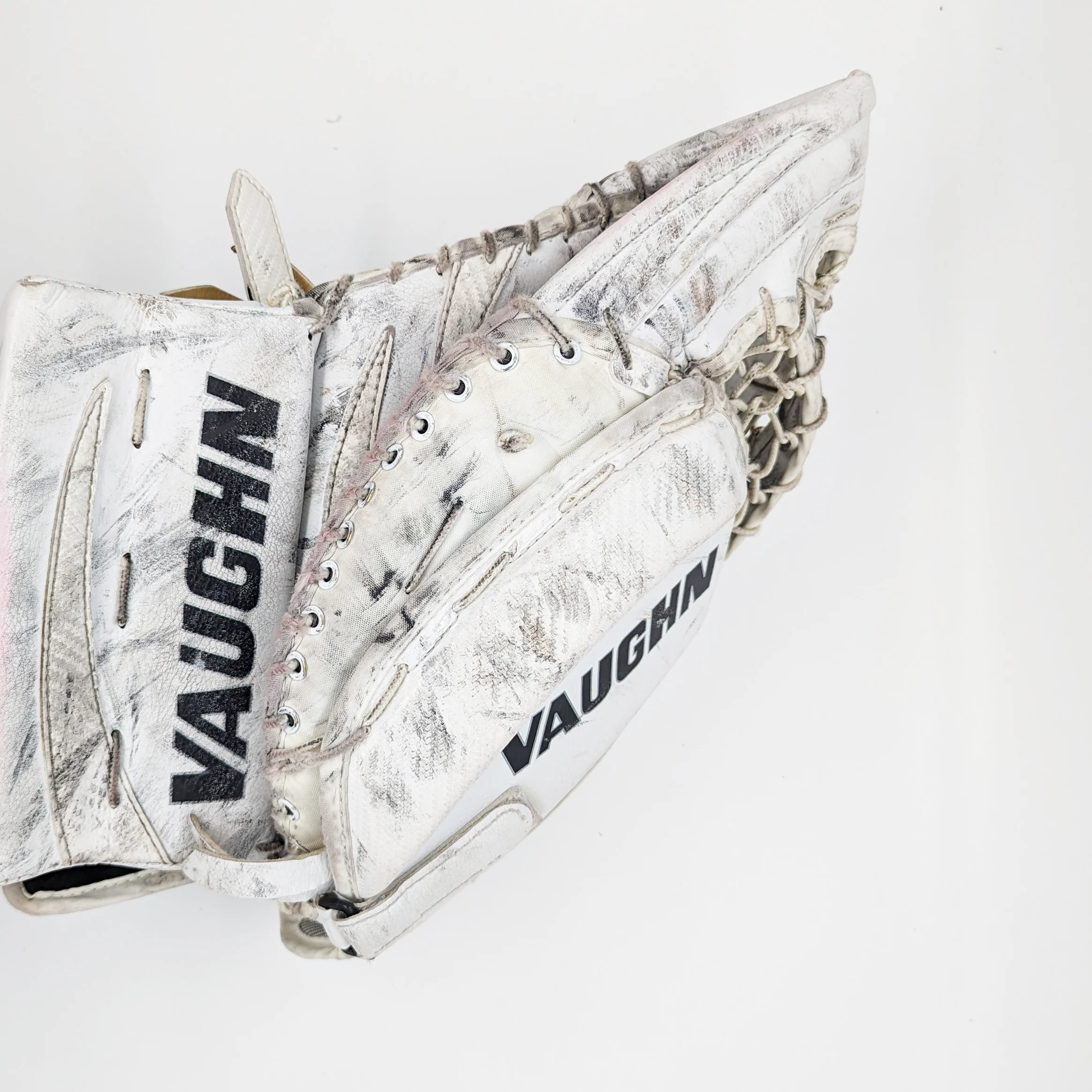 Vaughn 7460 Velocity V5 - Used Regular Pro Stock Goalie Glove (White) - Image 3