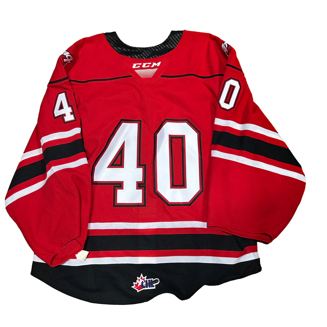 OHL - Owen Sound Attack Game Issue Jersey (Red/Black/White) - Image 5