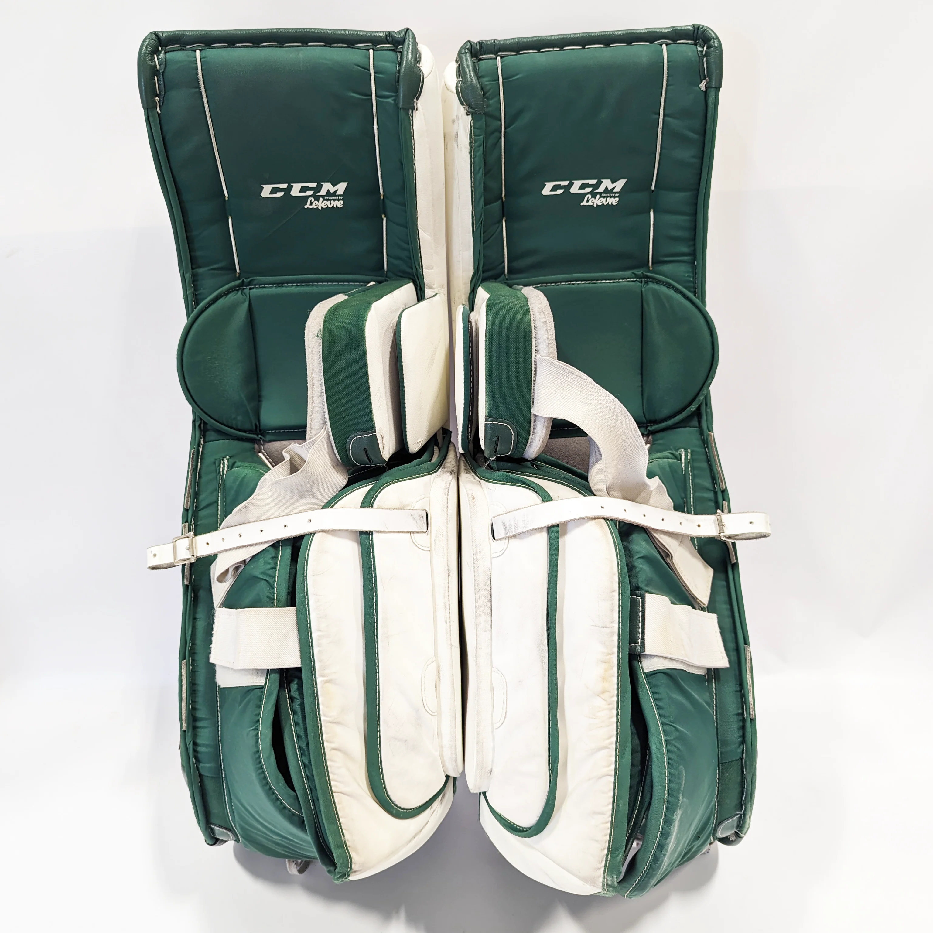 CCM Premier - Used Pro Stock Goalie Pads (Green/White) - Image 4