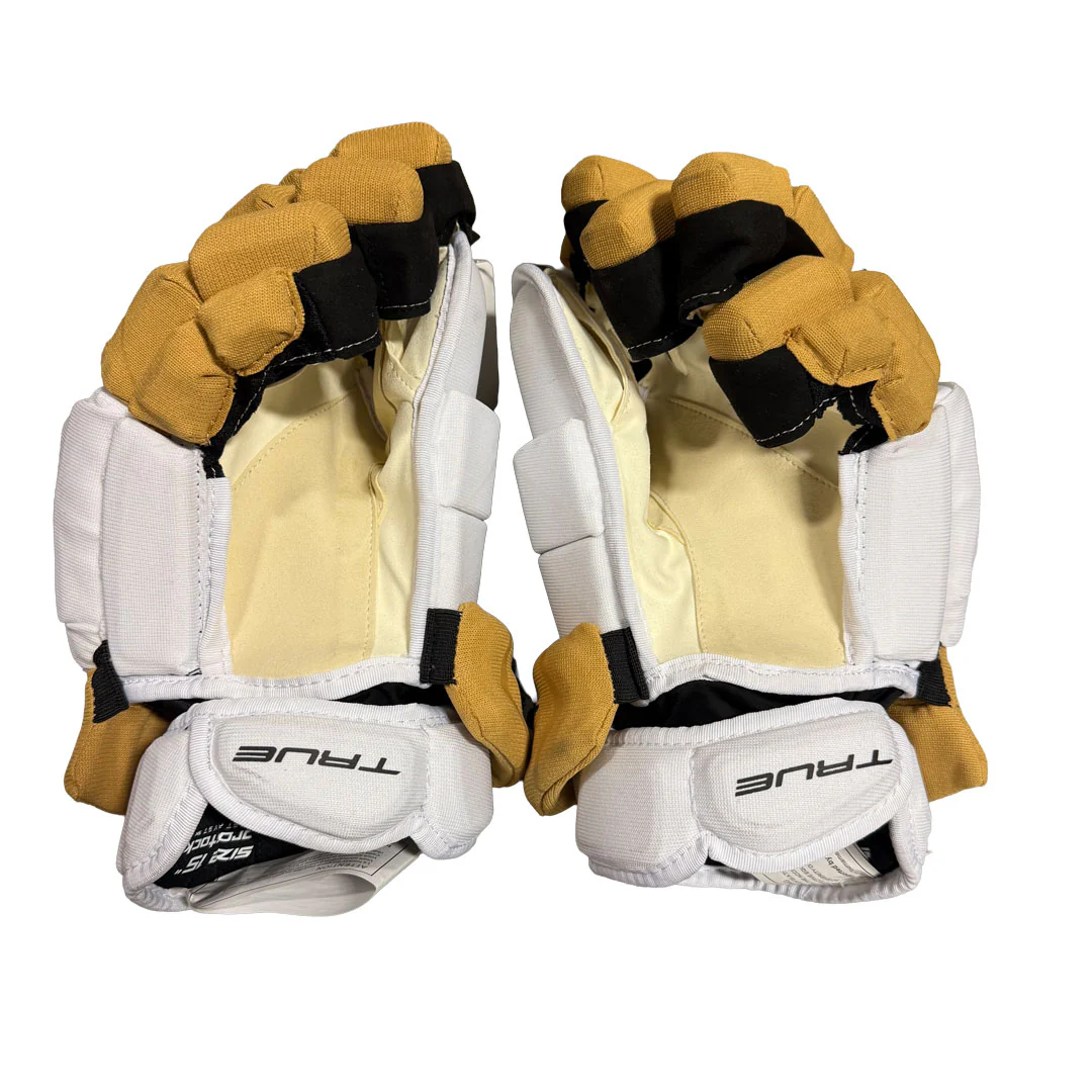True Catalyst 9X - NHL Pro Stock Glove - Nick Hague (White/Gold/Black) - Image 2