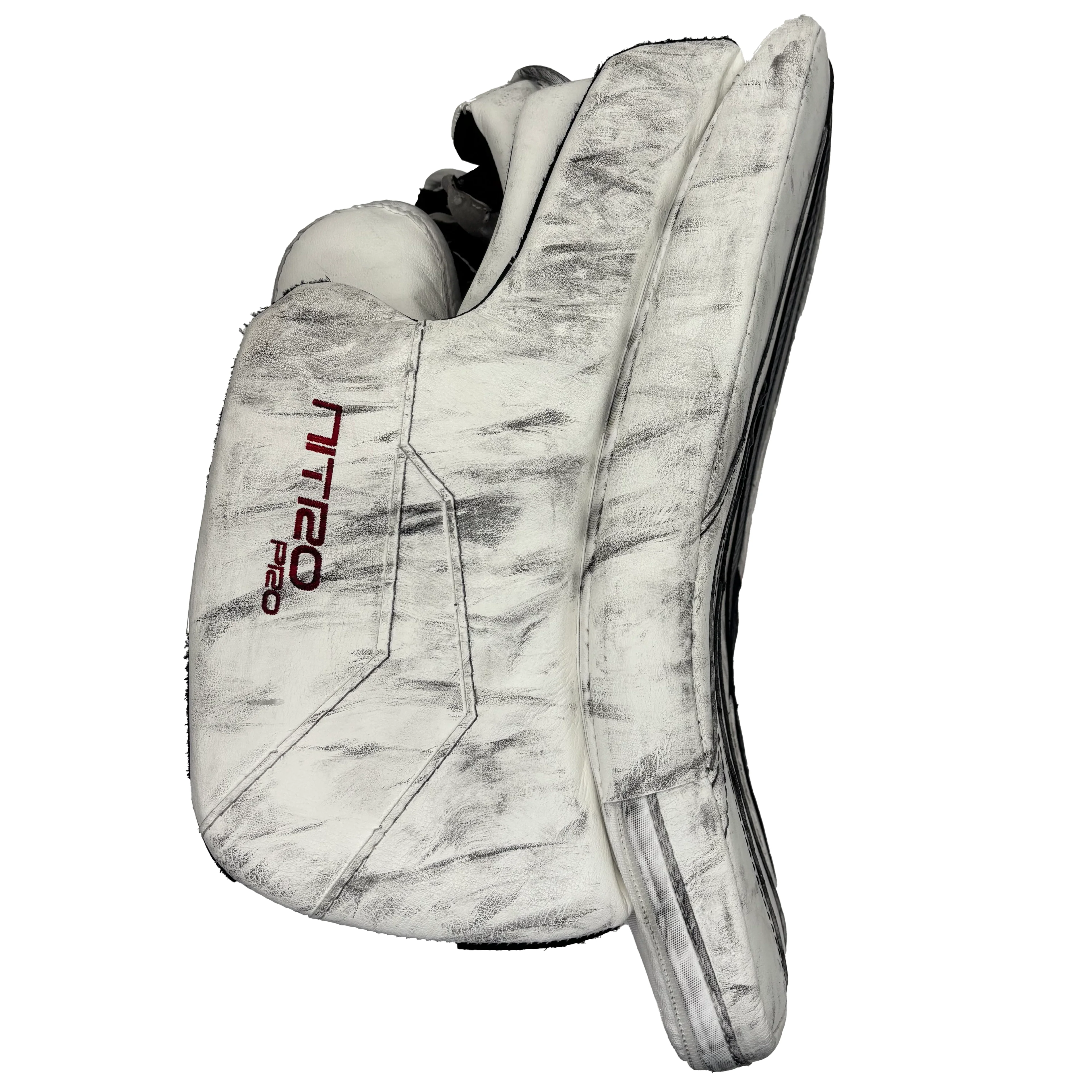 TRUE Catalyst Nitro Pro - Used Pro Stock Goalie Blocker (White/Navy/Red) - Image 2