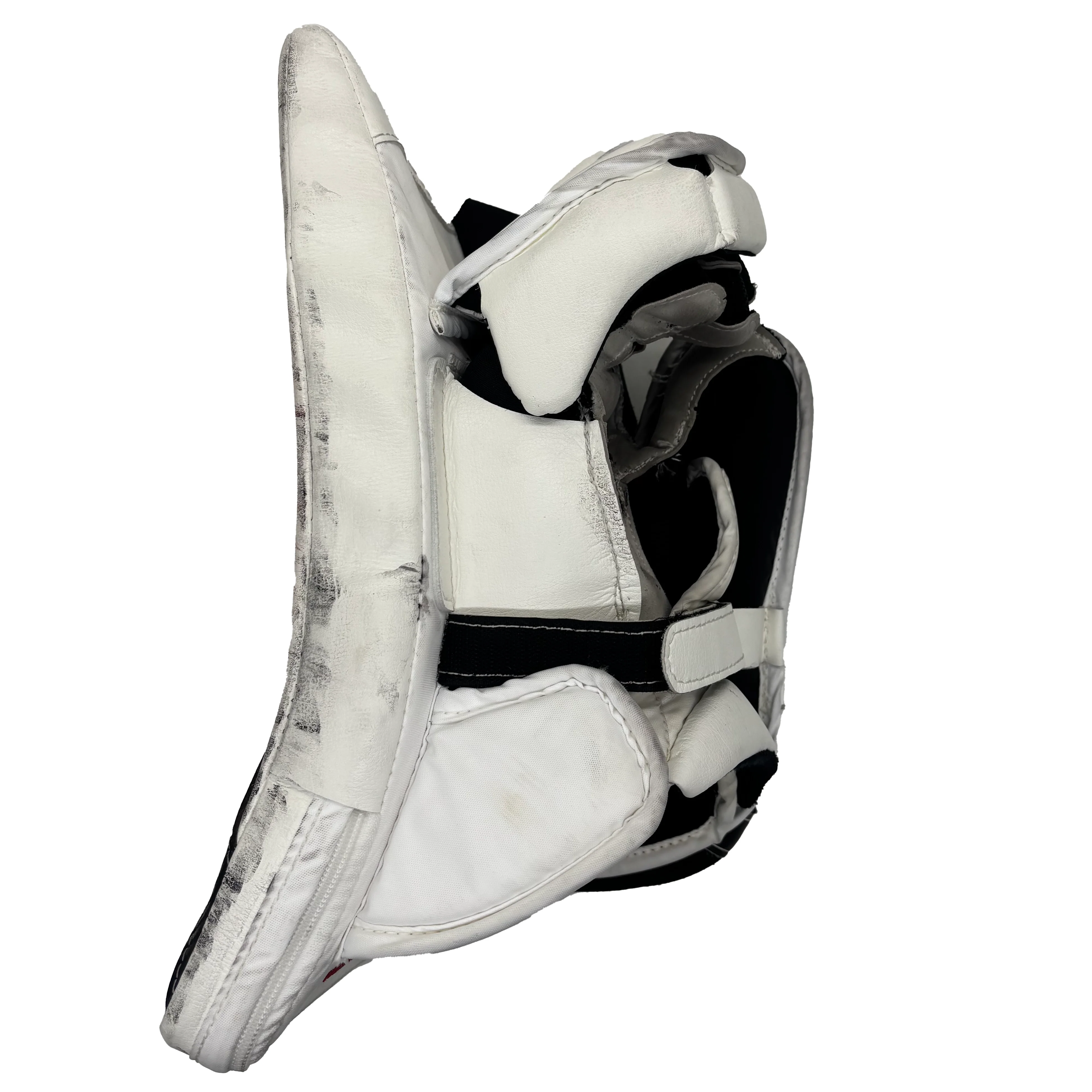 TRUE Catalyst Nitro Pro - Used Pro Stock Goalie Blocker (White/Navy/Red) - Image 3
