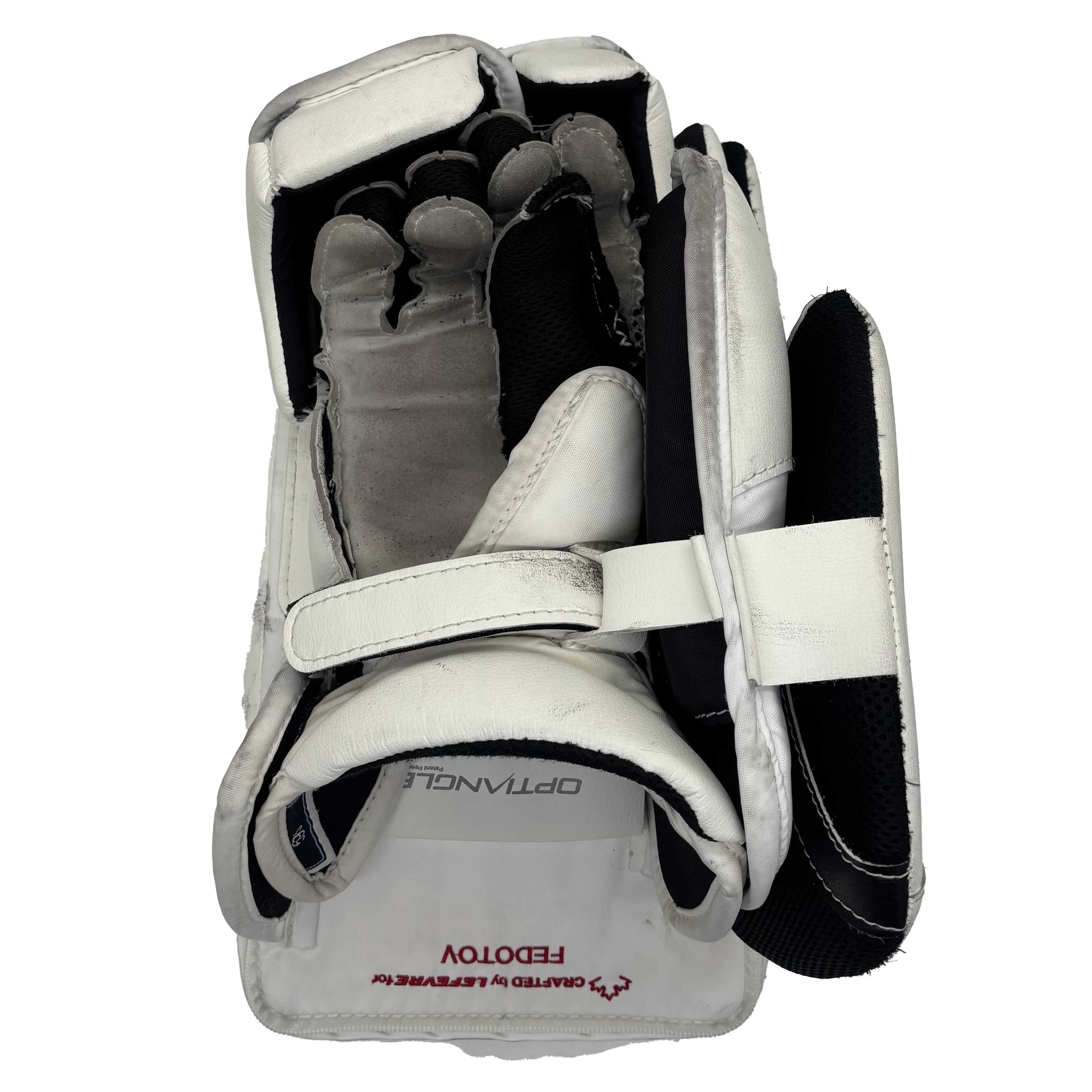 TRUE Catalyst Nitro Pro - Used Pro Stock Goalie Blocker (White/Navy/Red) - Image 4