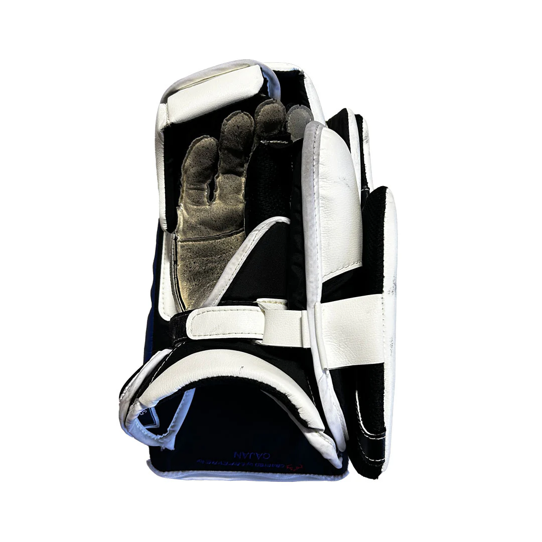 True Catalyst PX3 - Used Pro Stock Goalie Blocker (White/Blue/Gold) - Image 3