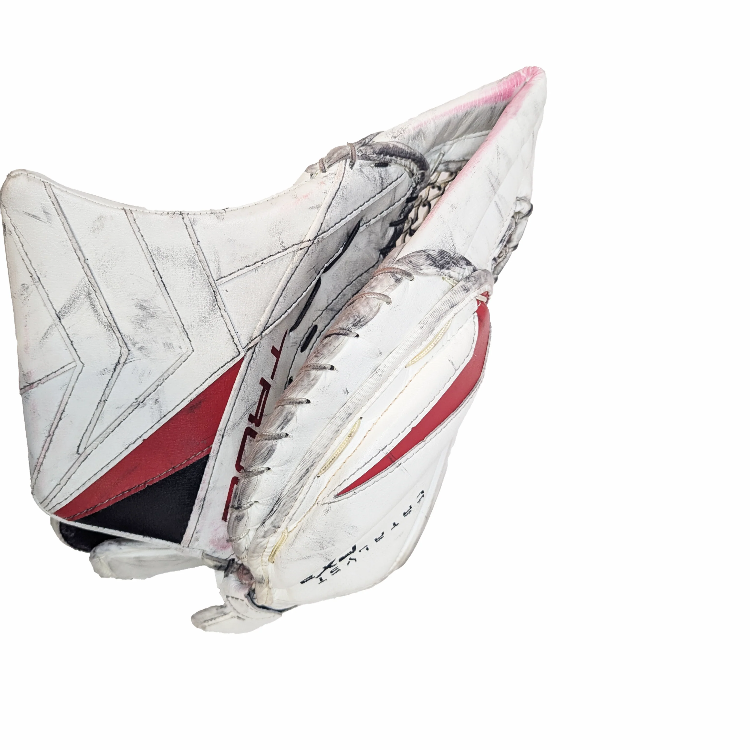 True Catalyst PX3 - Used Pro Stock Goalie Glove (White/Red/Black) #2 - Image 3
