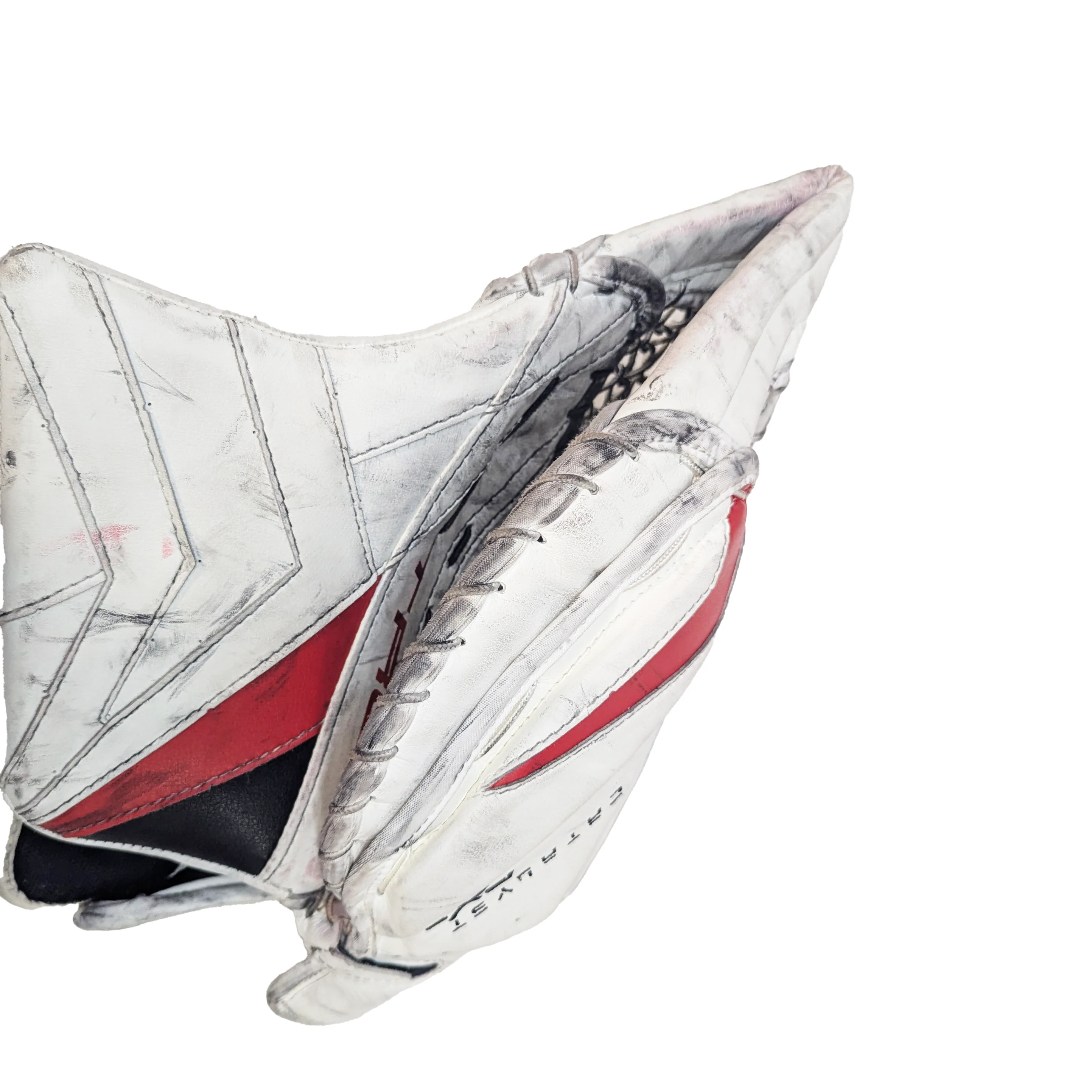 True Catalyst PX3 - Used Pro Stock Goalie Glove (White/Red/Black) - Image 3