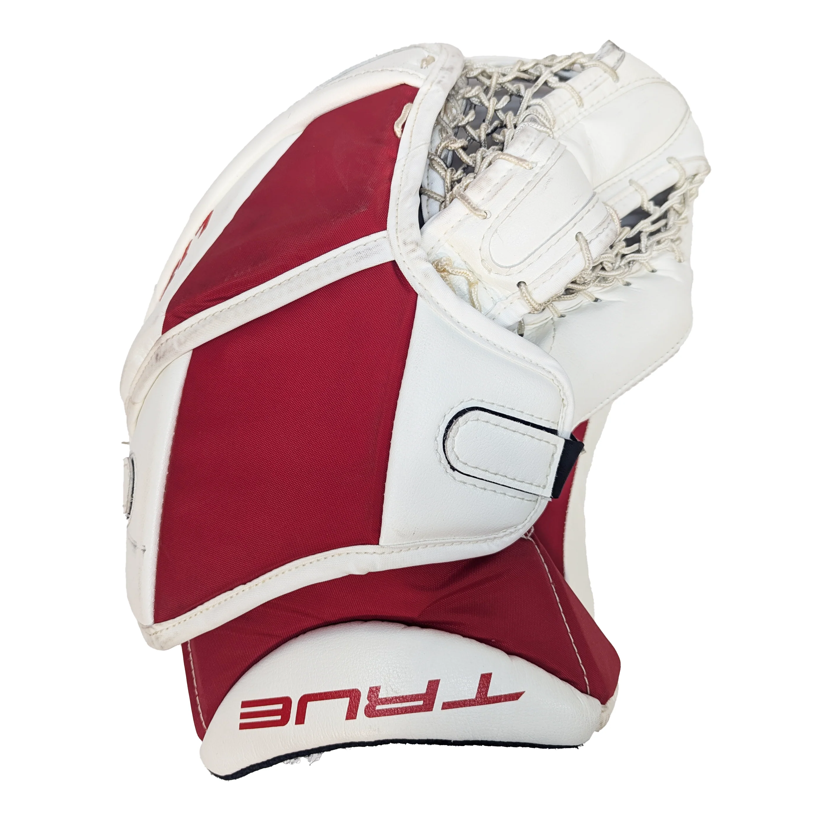 True L12.2 - Used AHL Pro Stock Goalie Glove (White/Red) - Image 2