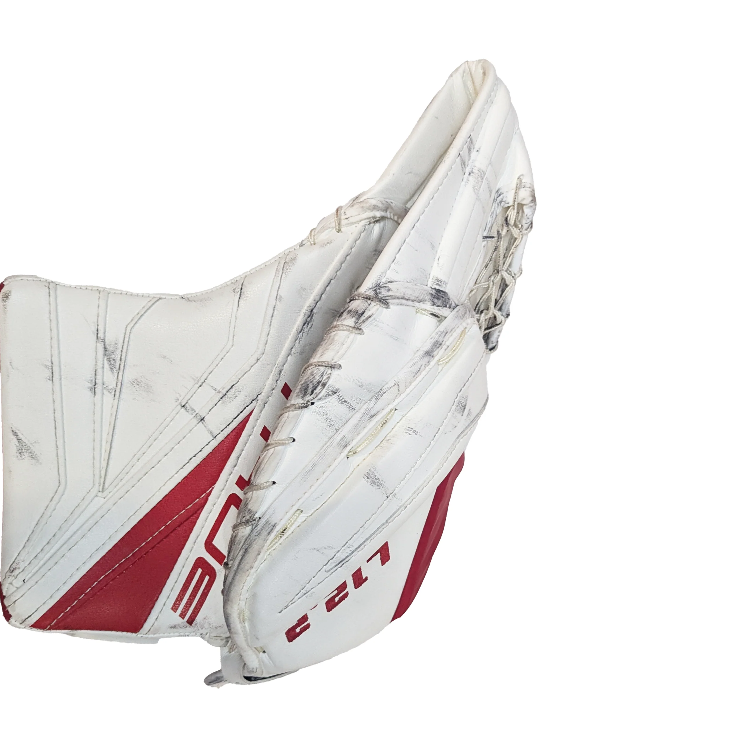 True L12.2 - Used AHL Pro Stock Goalie Glove (White/Red) - Image 3