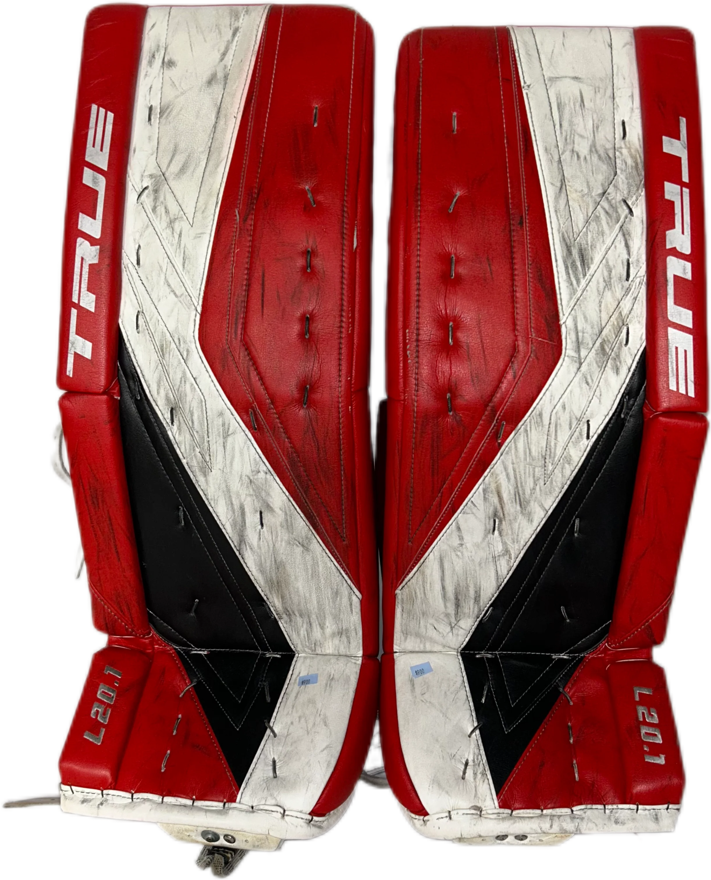 TRUE L20.1 - Used Pro Stock Goalie Pads (Red/White/Black)