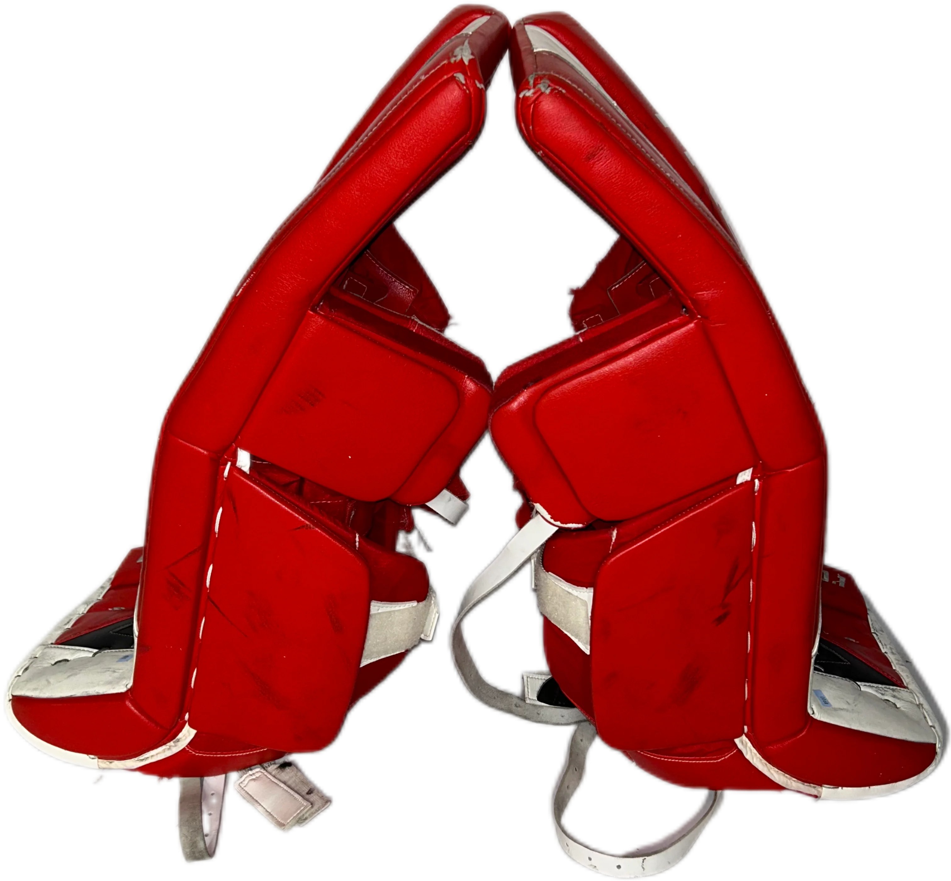 TRUE L20.1 - Used Pro Stock Goalie Pads (Red/White/Black) - Image 2