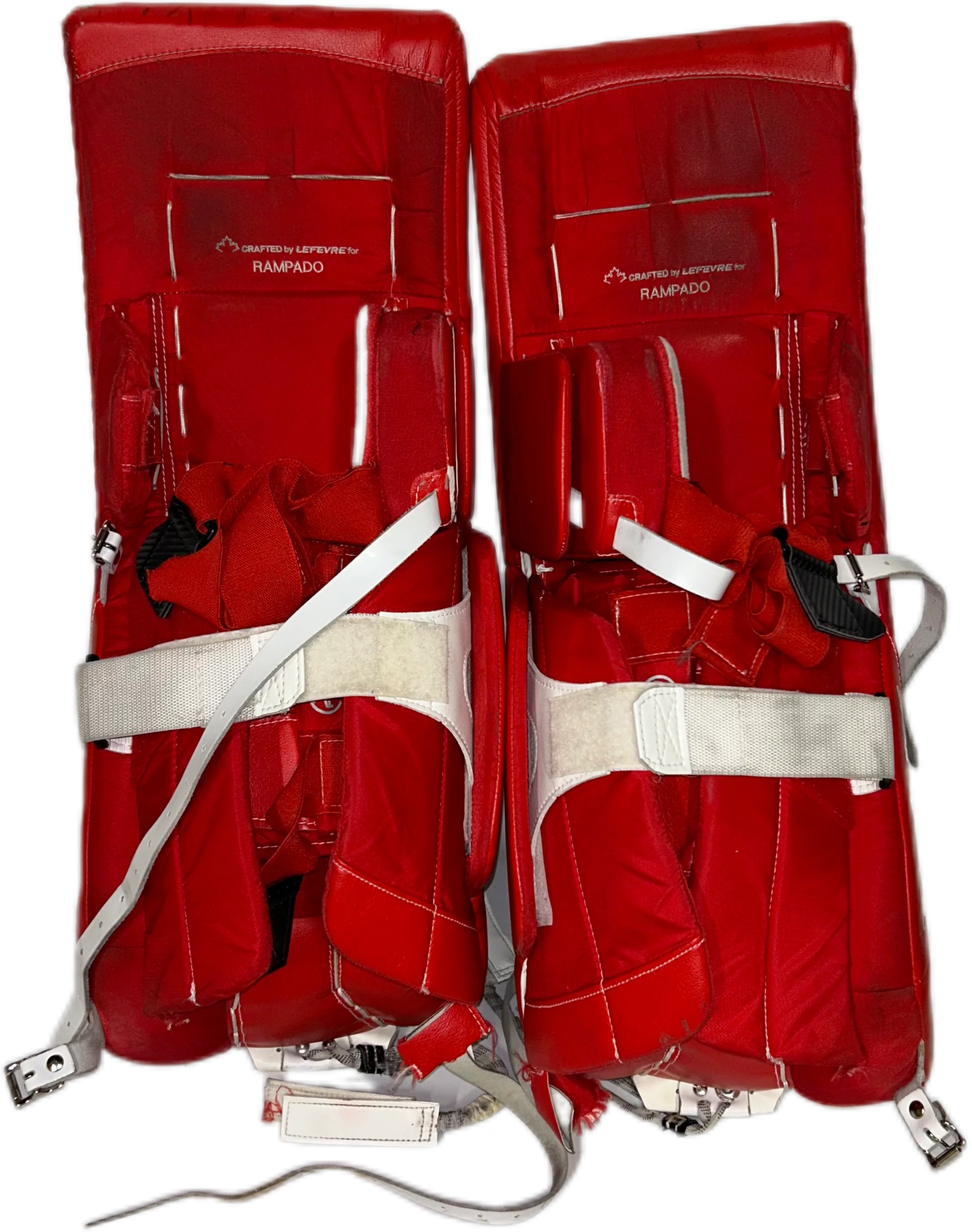 TRUE L20.1 - Used Pro Stock Goalie Pads (Red/White/Black) - Image 3