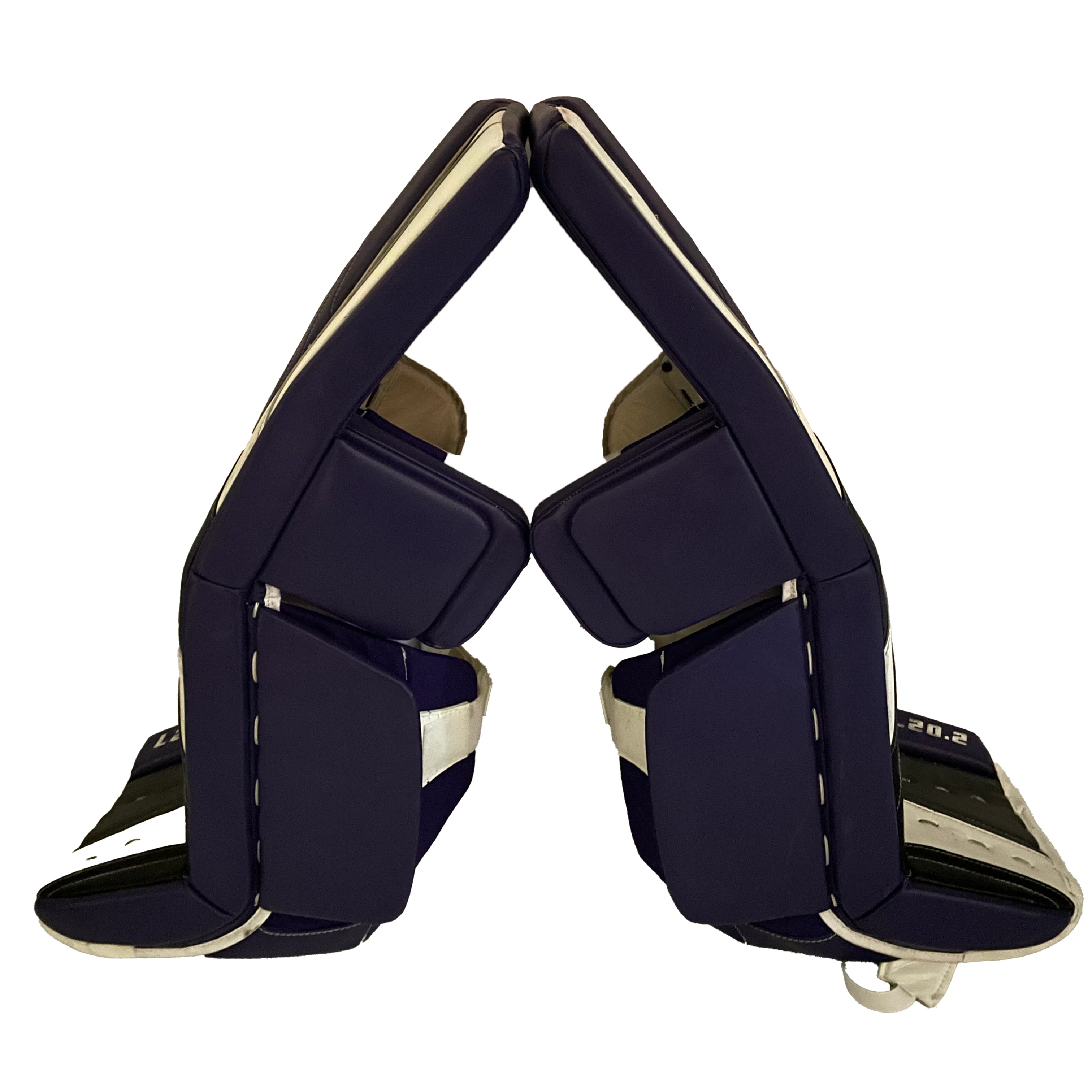 True L20.2 - Used Pro Stock Goalie Pads (Purple/White) - Image 2