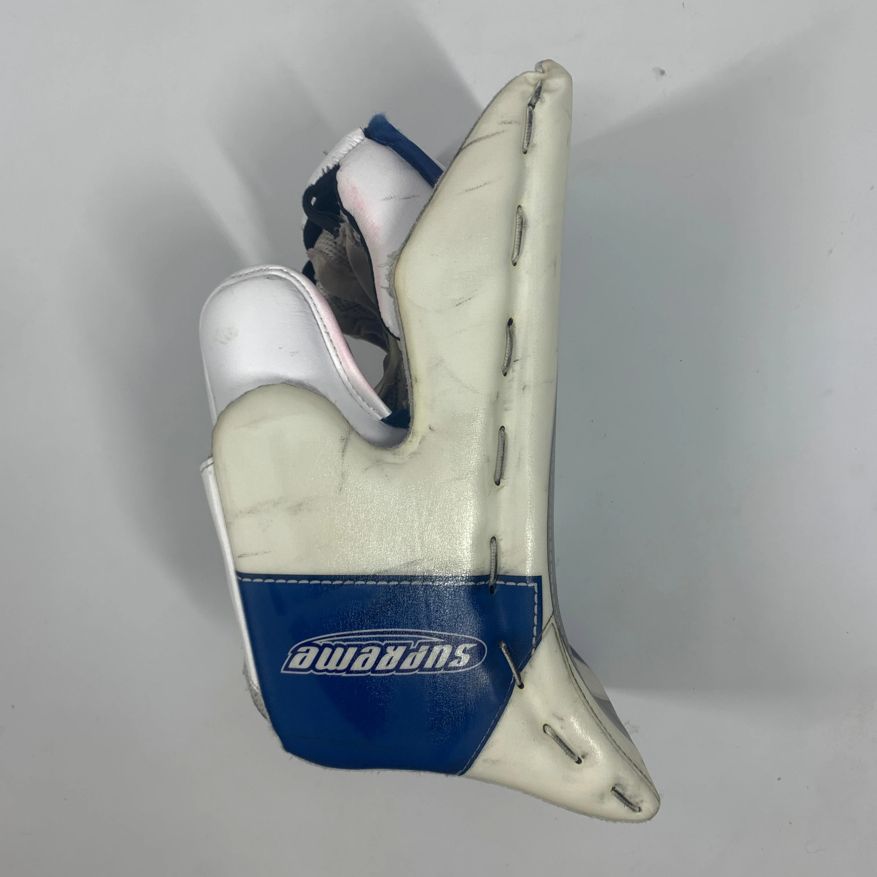 Used Bauer Supreme Ultrasonic - Pro Stock Goalie Blocker (Blue) - Image 2