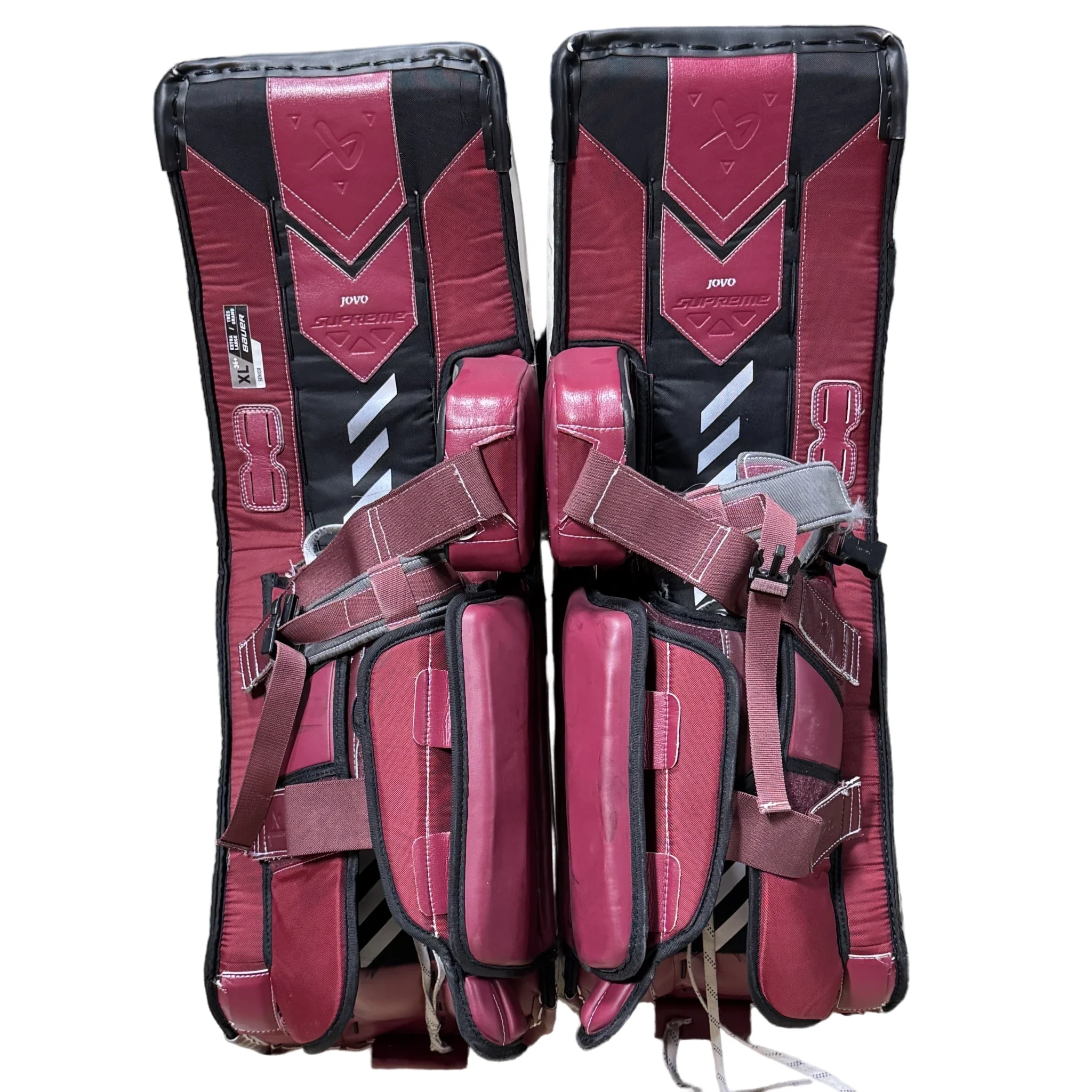 Used - Bauer Supreme Shadow Pro Stock Goalie Full Set (White/Burgundy/Black) - Image 5