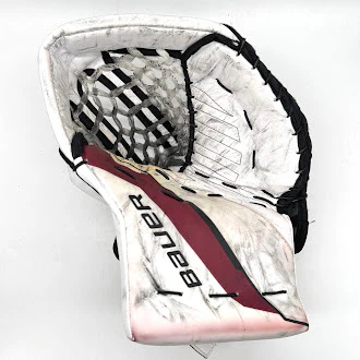 Used - Bauer Supreme Shadow Pro Stock Goalie Full Set (White/Burgundy/Black) - Image 6