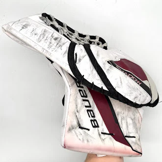 Used - Bauer Supreme Shadow Pro Stock Goalie Full Set (White/Burgundy/Black) - Image 8