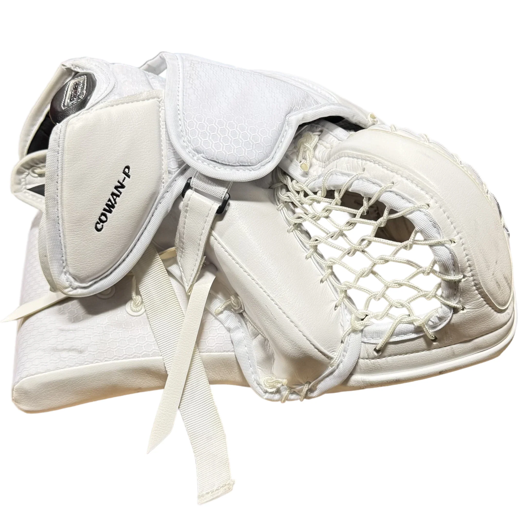 Used - Bauer Vapor Hyperlite Pro Stock Goalie Glove (White/Black/Blue) - Image 3