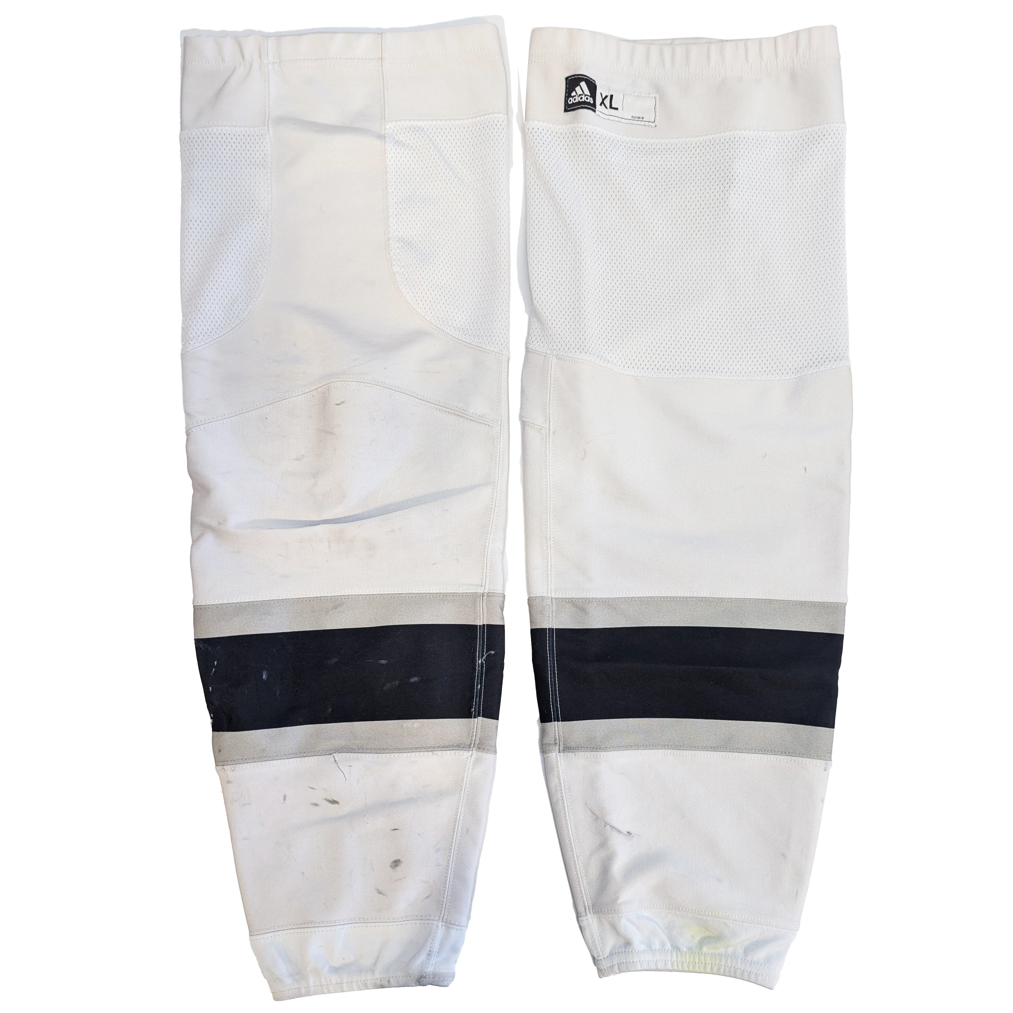 Used - NHL Adidas Pro Stock Hockey Sock - LA Kings - (White/Black/Silver)