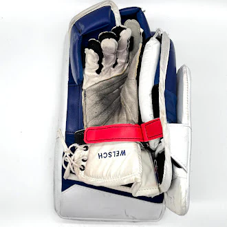 Used - Vaughn SLR3 Pro Stock Goalie Blocker - (White/Blue/Red) - Image 2
