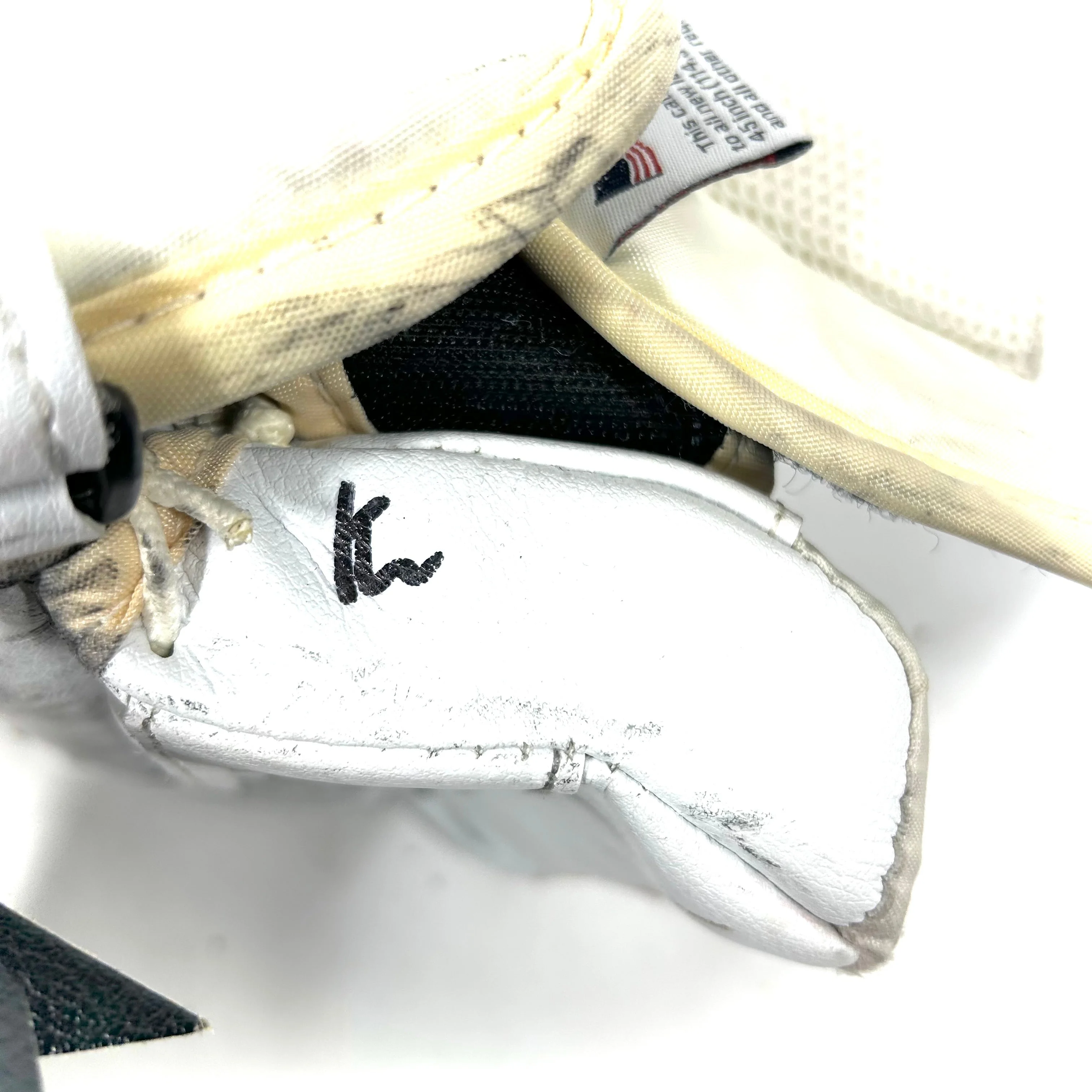 Vaughn Pro Custom - Used NHL Pro Stock Goalie Glove - Joonas Korpisalo (White) - Image 4