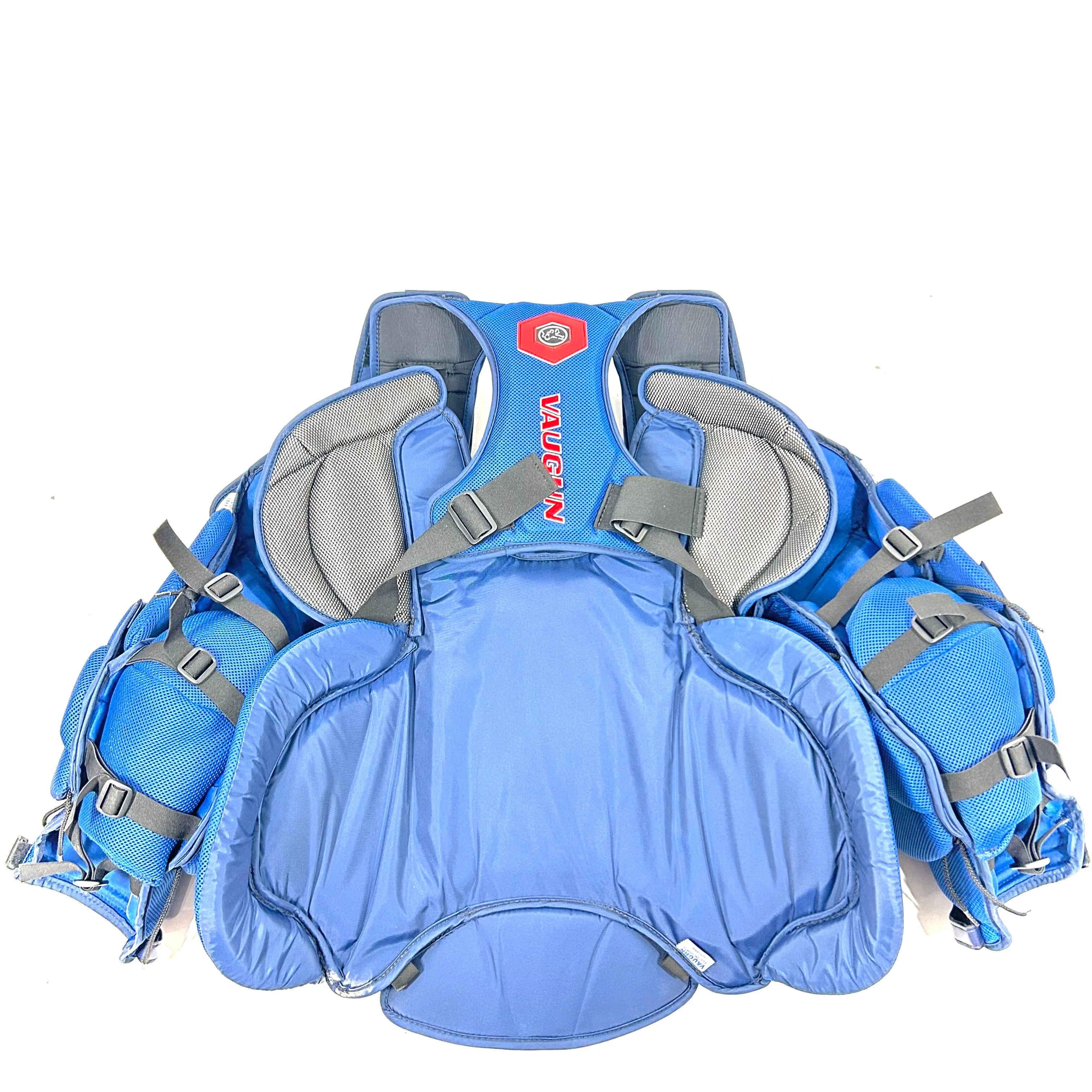 Vaughn V9 - Used Pro Stock Goalie Chest Protector (Blue/Red) - Image 2