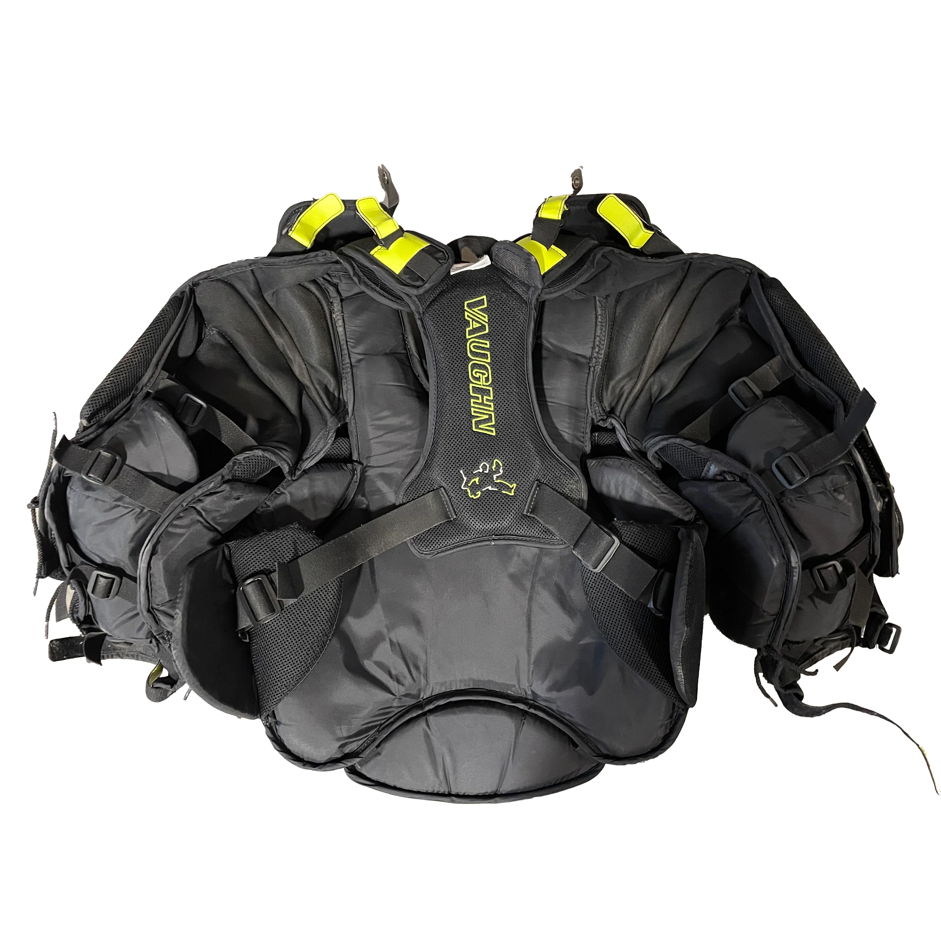 Vaughn VE8 - Used Pro Stock Goalie Chest Protector (Black/Green) - Image 2