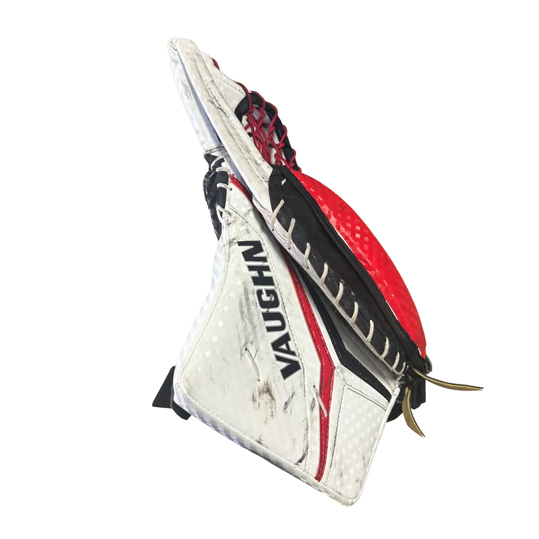 Vaughn Velocity V10 - Used Pro Stock Goalie Full Set (White/Red/Black) - Image 11