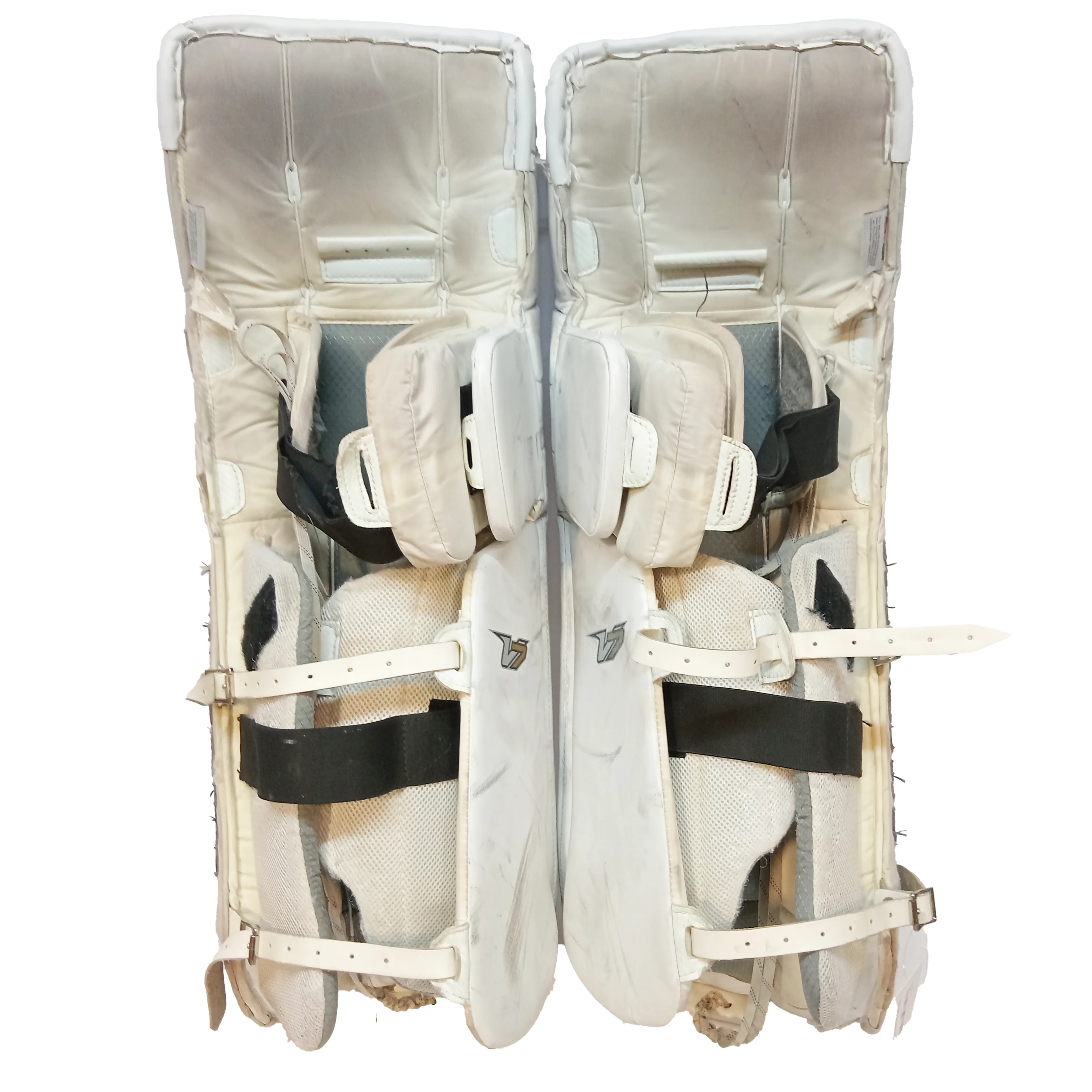 Vaughn Velocity V7 - Used Pro Stock Goalie Pads (White) - Image 2