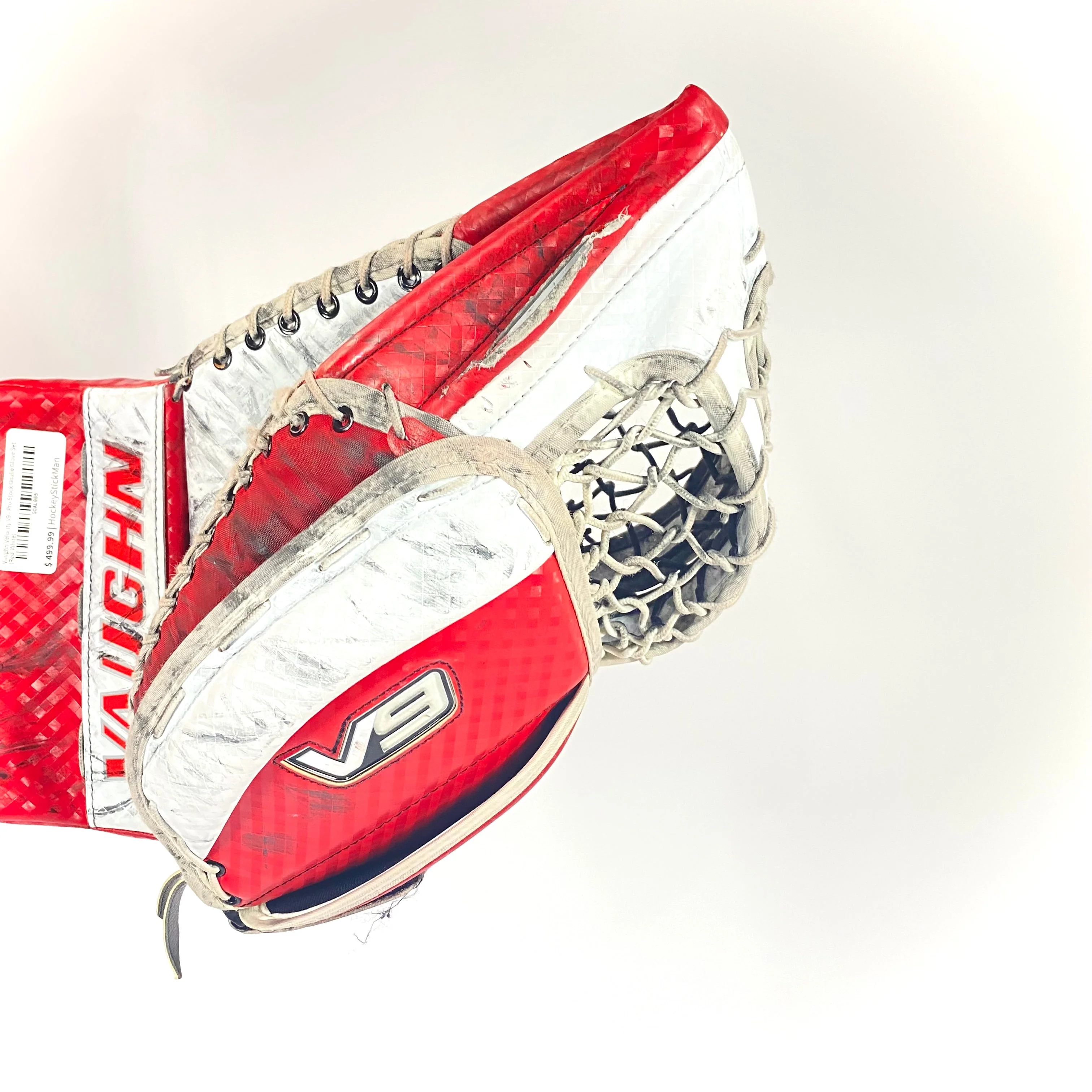 Vaughn Velocity V9 - Used Pro Stock Goalie Glove (Red/White) - Image 4