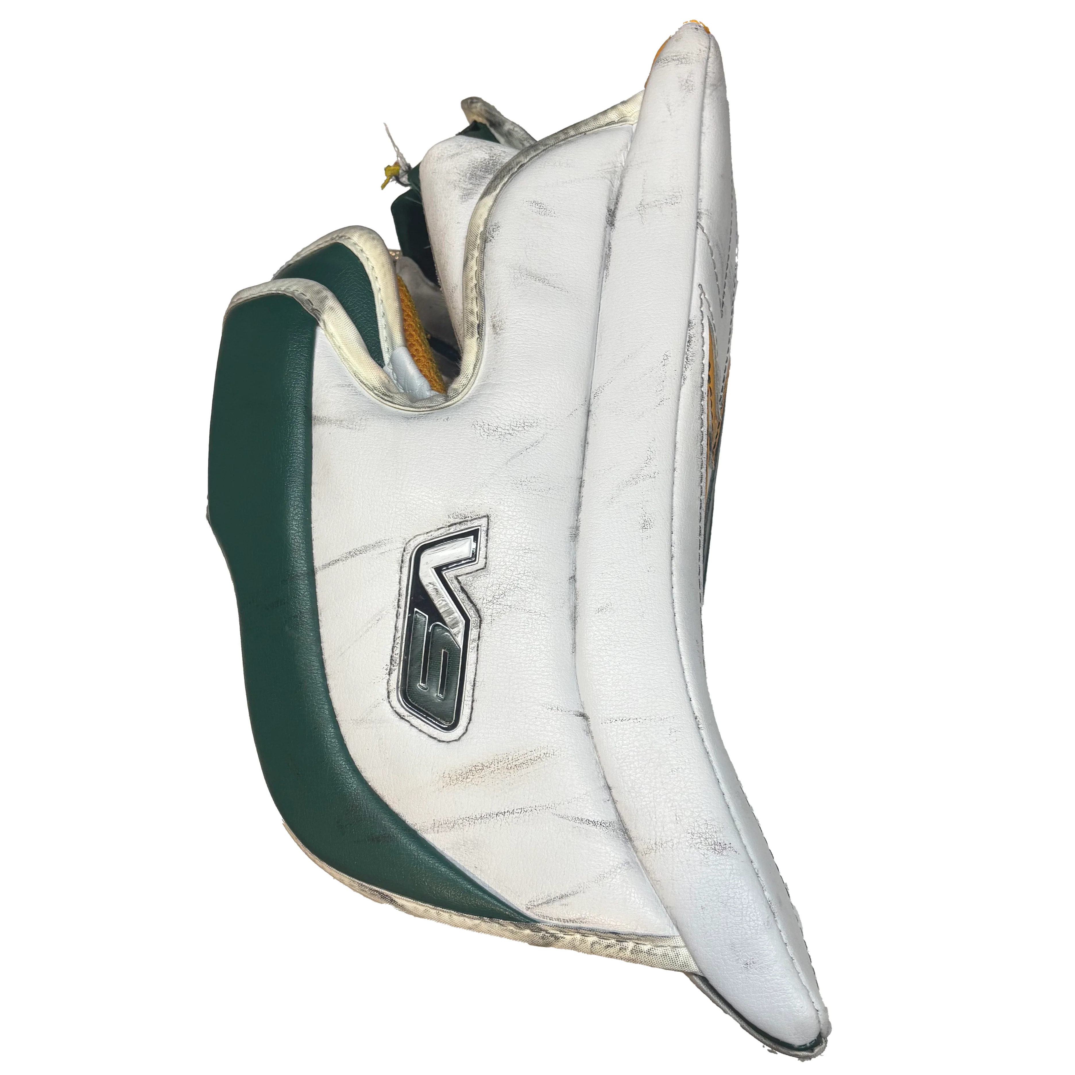 Vaughn Velocity V9 - Used Pro Stock Senior Goalie Full Set (White/Green/Yellow) - Image 10