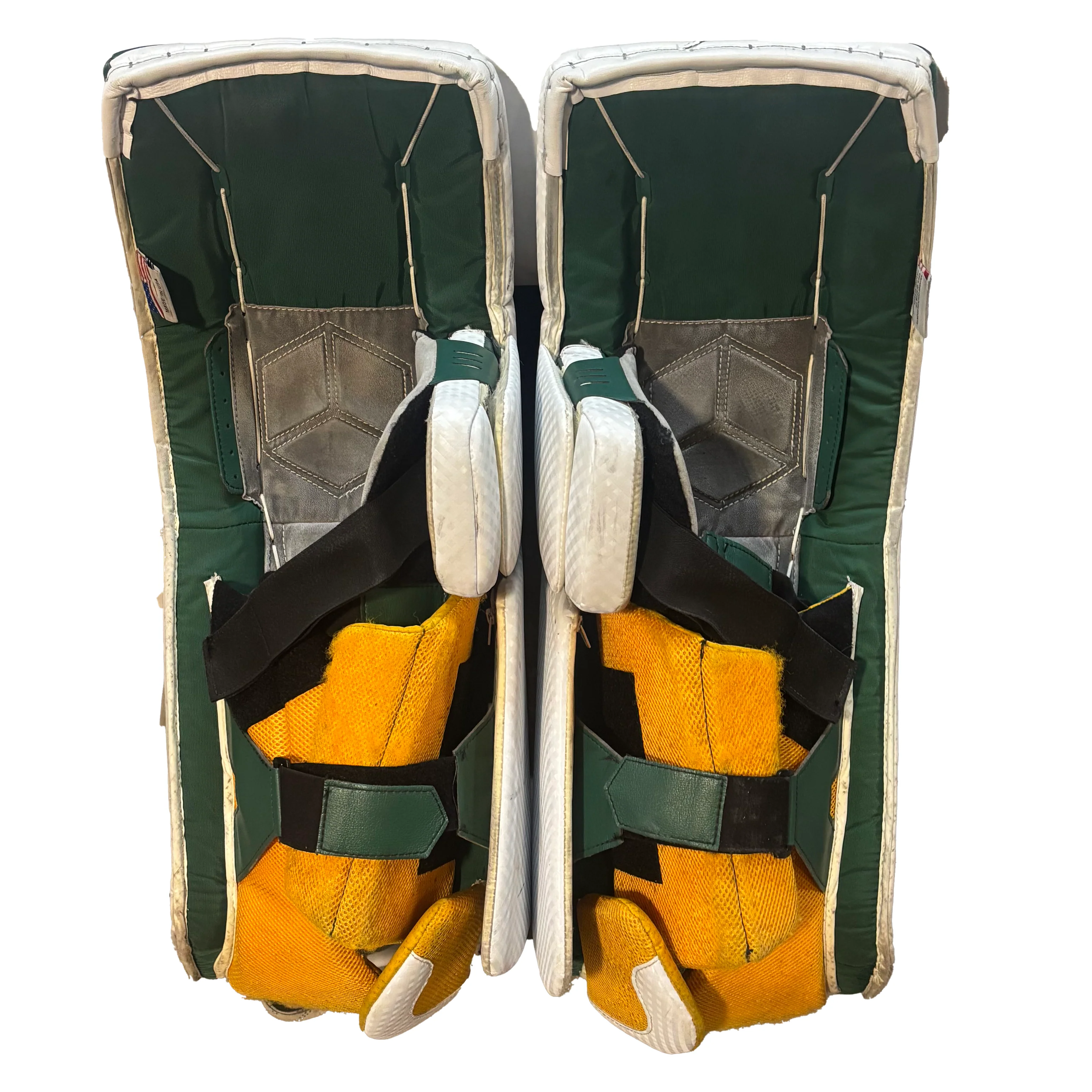 Vaughn Velocity V9 - Used Pro Stock Senior Goalie Full Set (White/Green/Yellow) - Image 5