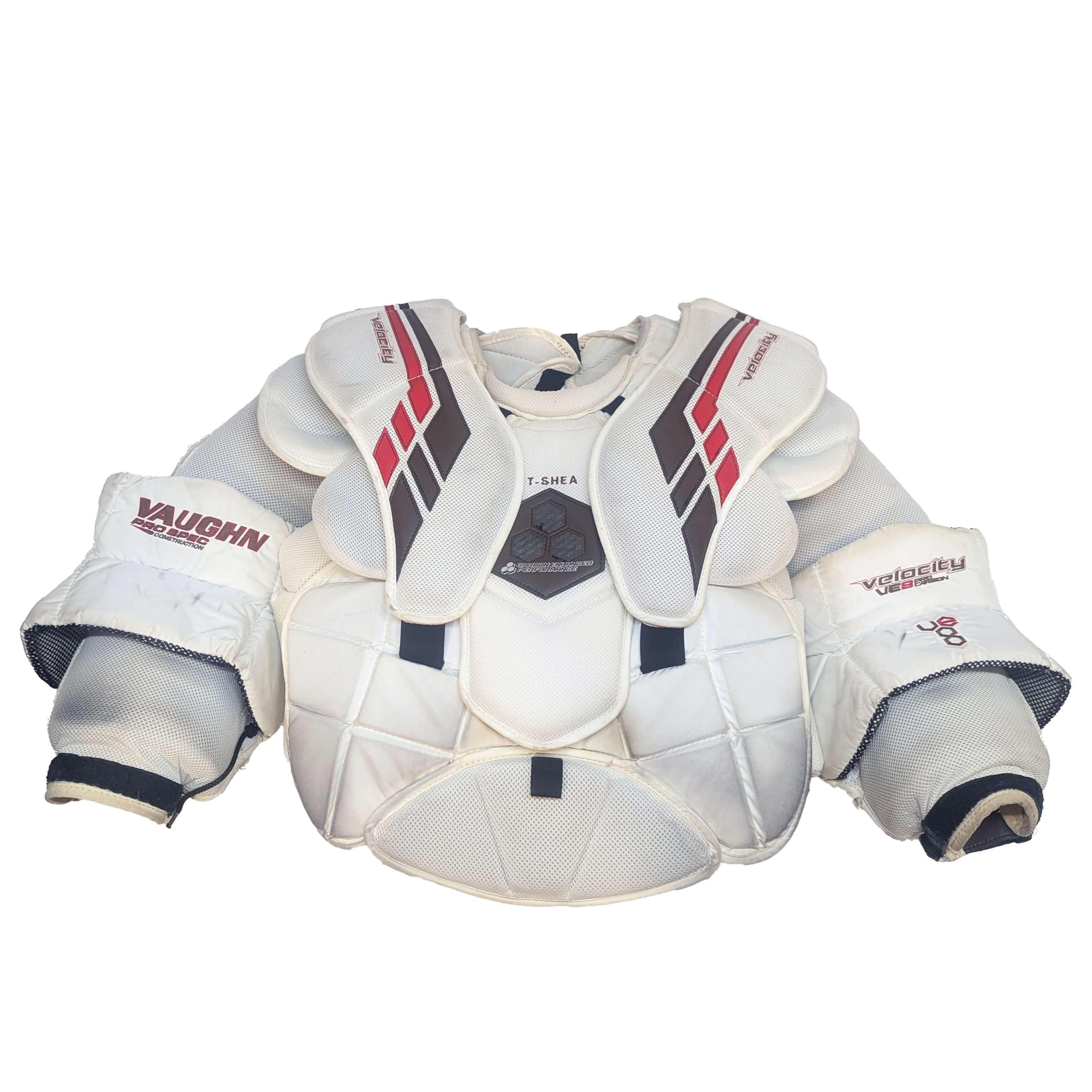 Vaughn Velocity VE8 Pro Carbon - Used Pro Stock Goalie Chest Protector (White/Brown)