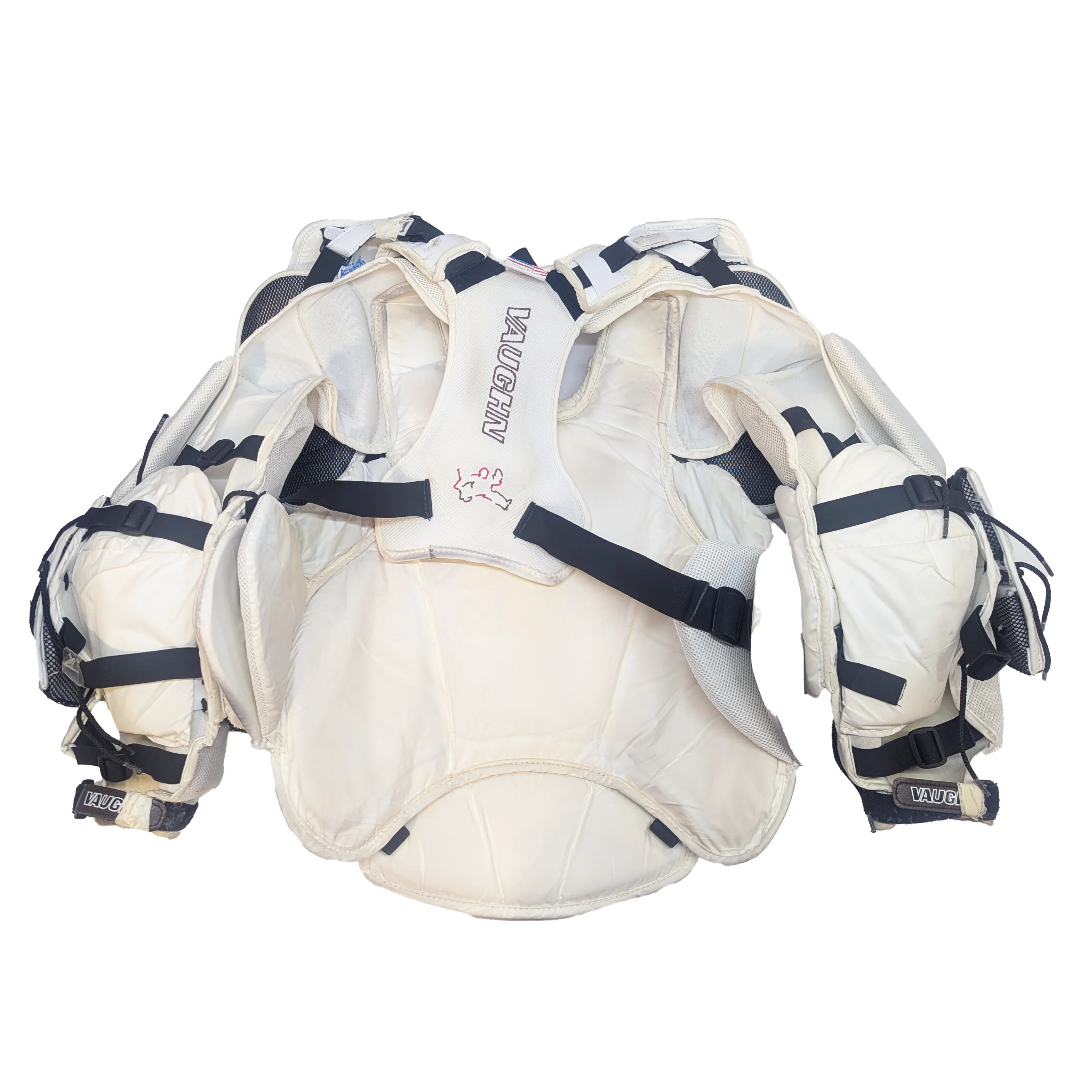 Vaughn Velocity VE8 Pro Carbon - Used Pro Stock Goalie Chest Protector (White/Brown) - Image 2