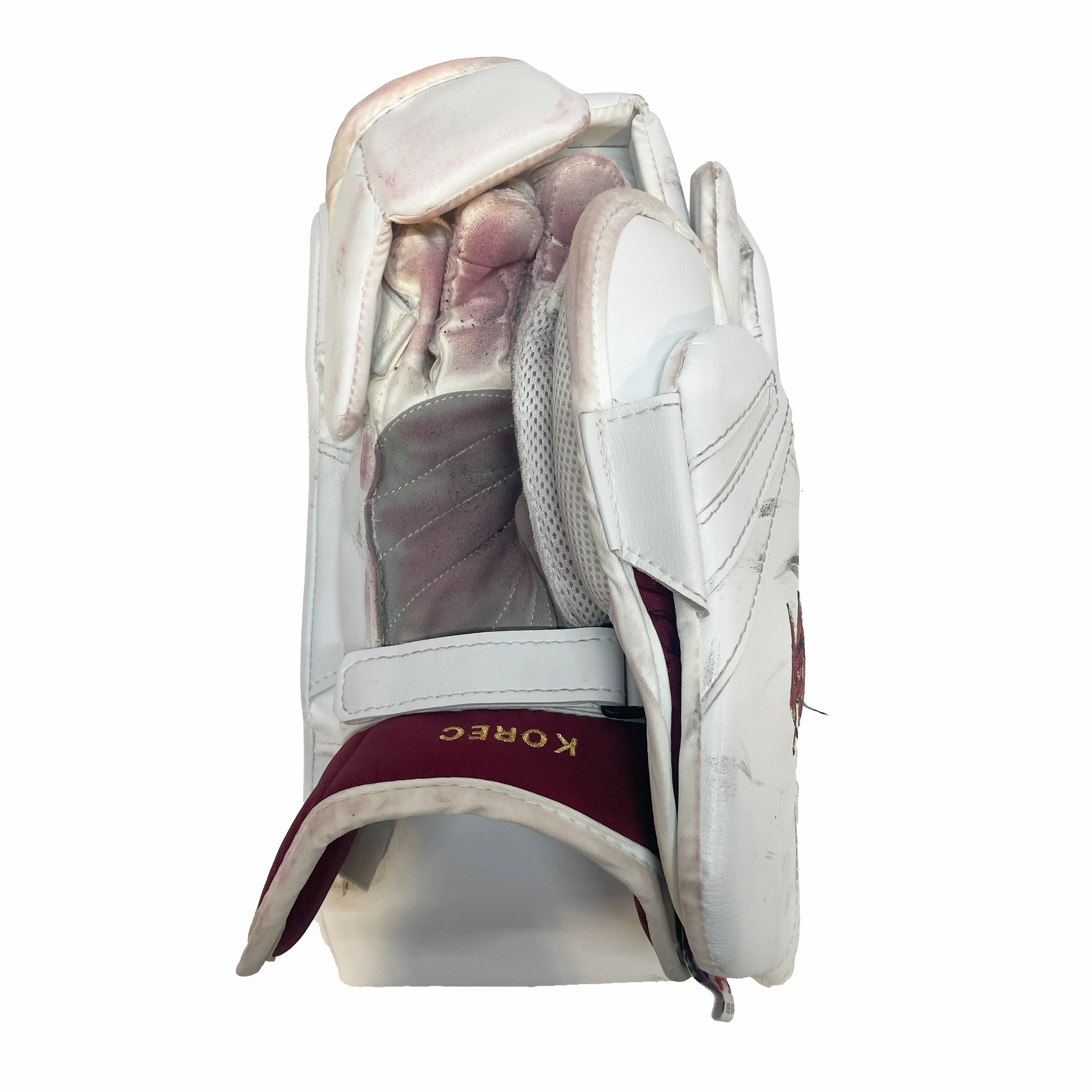 Vaughn Velocity VX1 - Used NCAA Pro Stock Goalie Full Set (White/Maroon/Gold) - Image 11