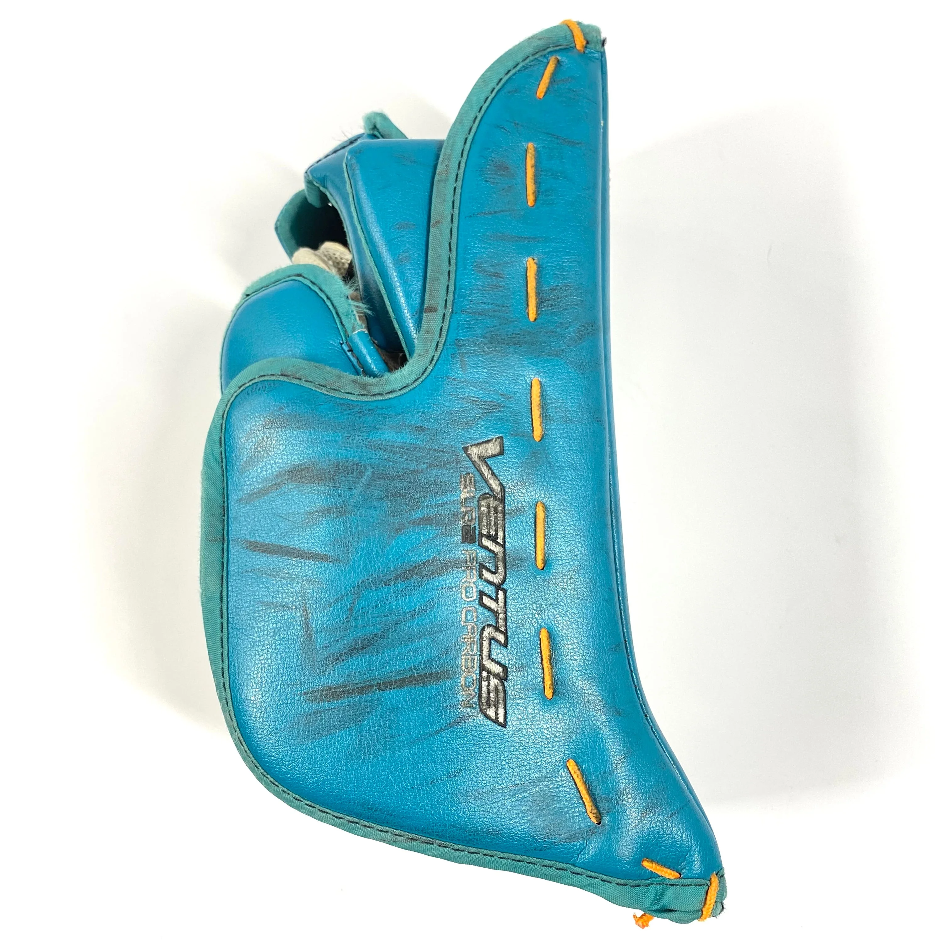 Vaughn Ventus SLR2 Pro Carbon - Used Pro Stock Goalie Blocker (Teal/White/Black) - Image 2