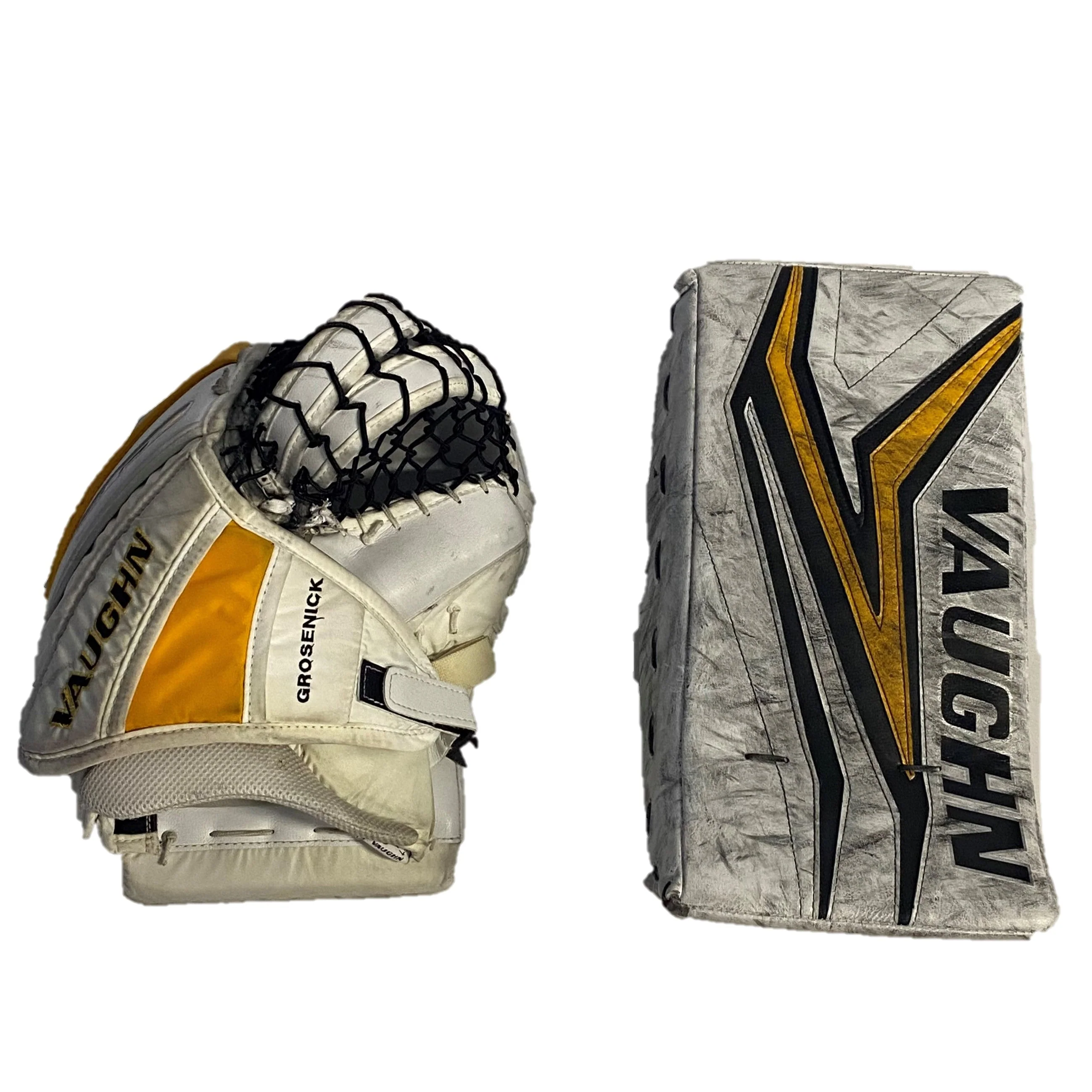 Vaughn Ventus SLR3 - Pro Stock Goalie Pads - Full Set (White/Yellow/Black) - Image 10
