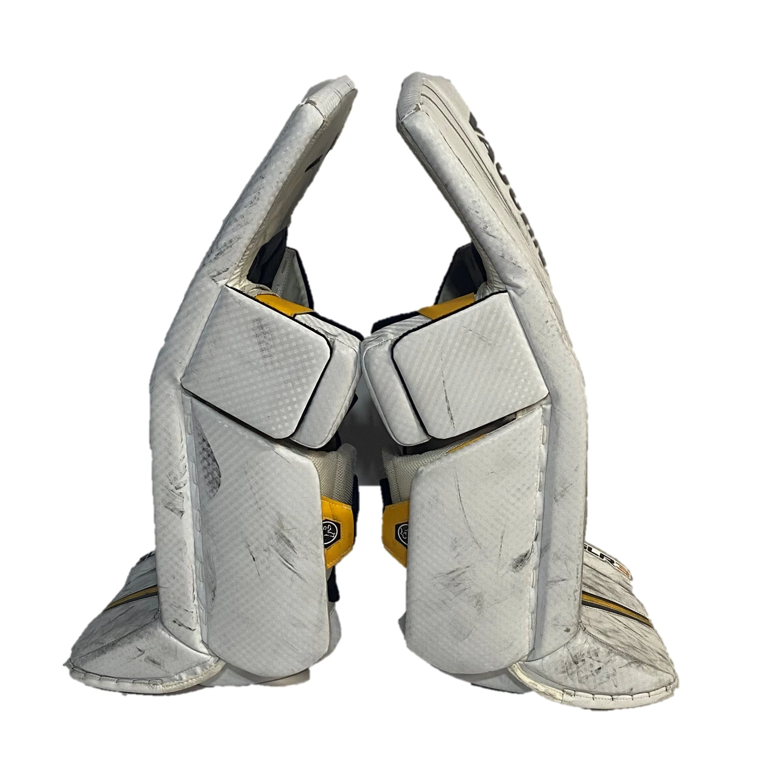 Vaughn Ventus SLR3 - Pro Stock Goalie Pads - Full Set (White/Yellow/Black) - Image 3