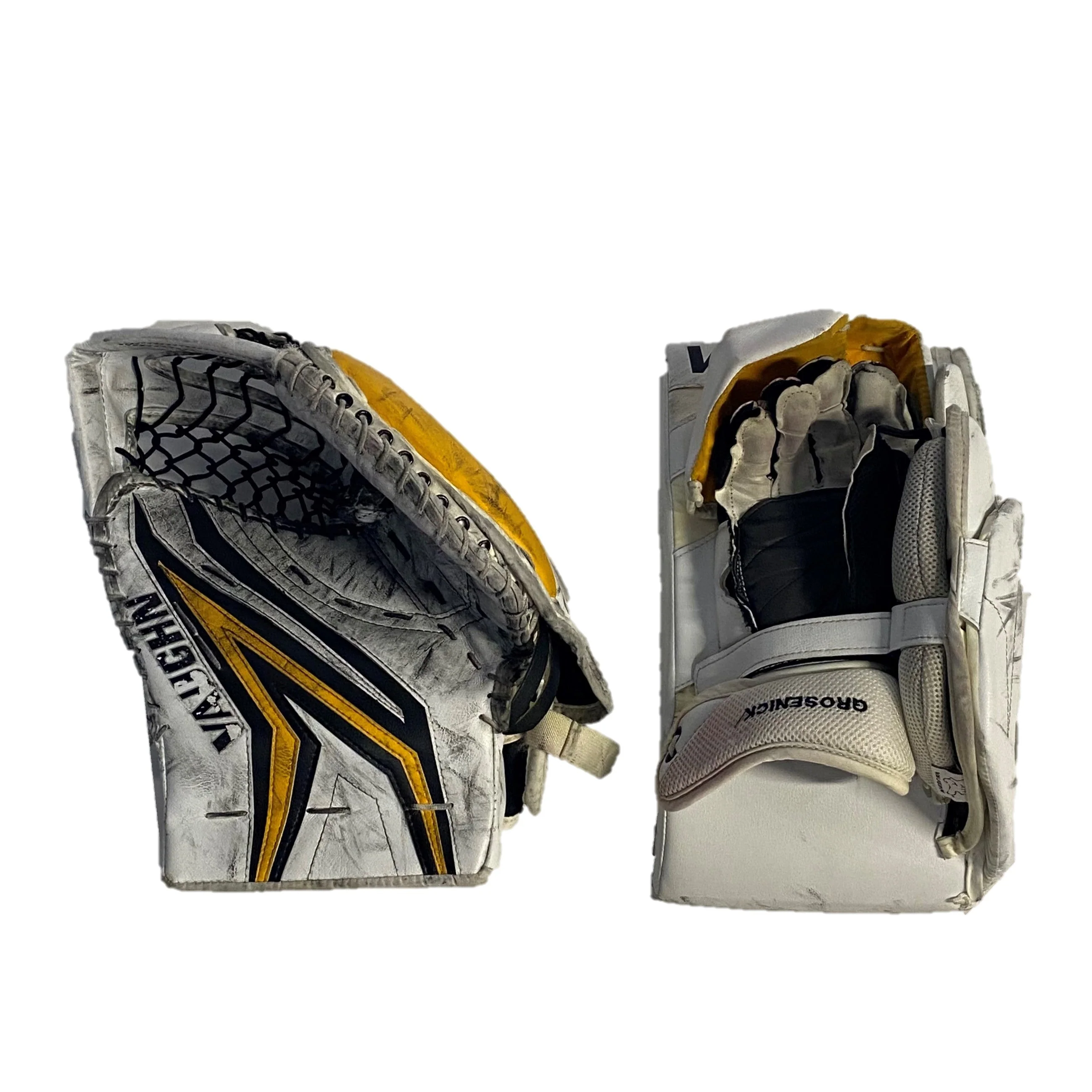 Vaughn Ventus SLR3 - Pro Stock Goalie Pads - Full Set (White/Yellow/Black) - Image 4